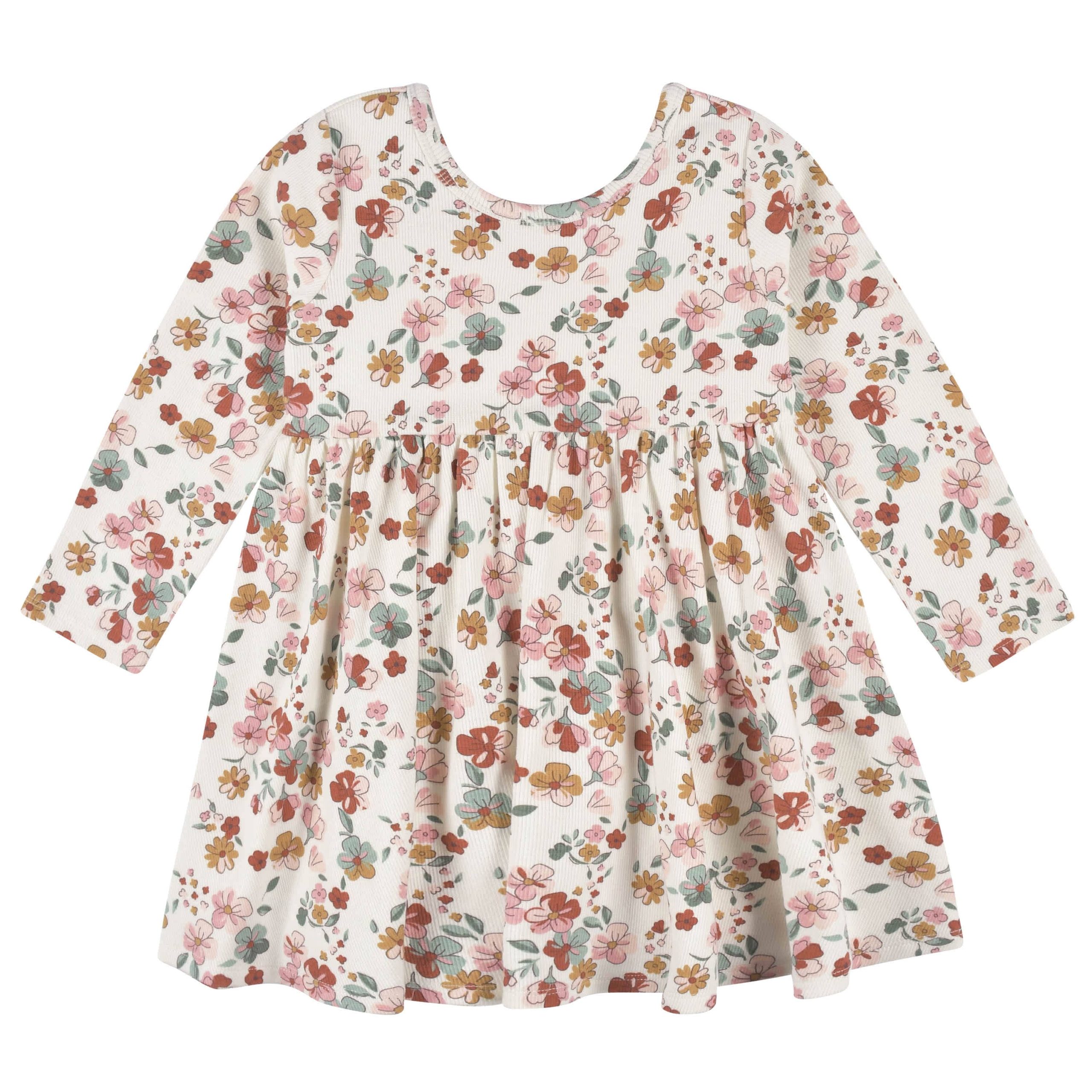 2-Pack Infant & Toddler Girls Mint Floral Long Sleeve Dresses - Image 5