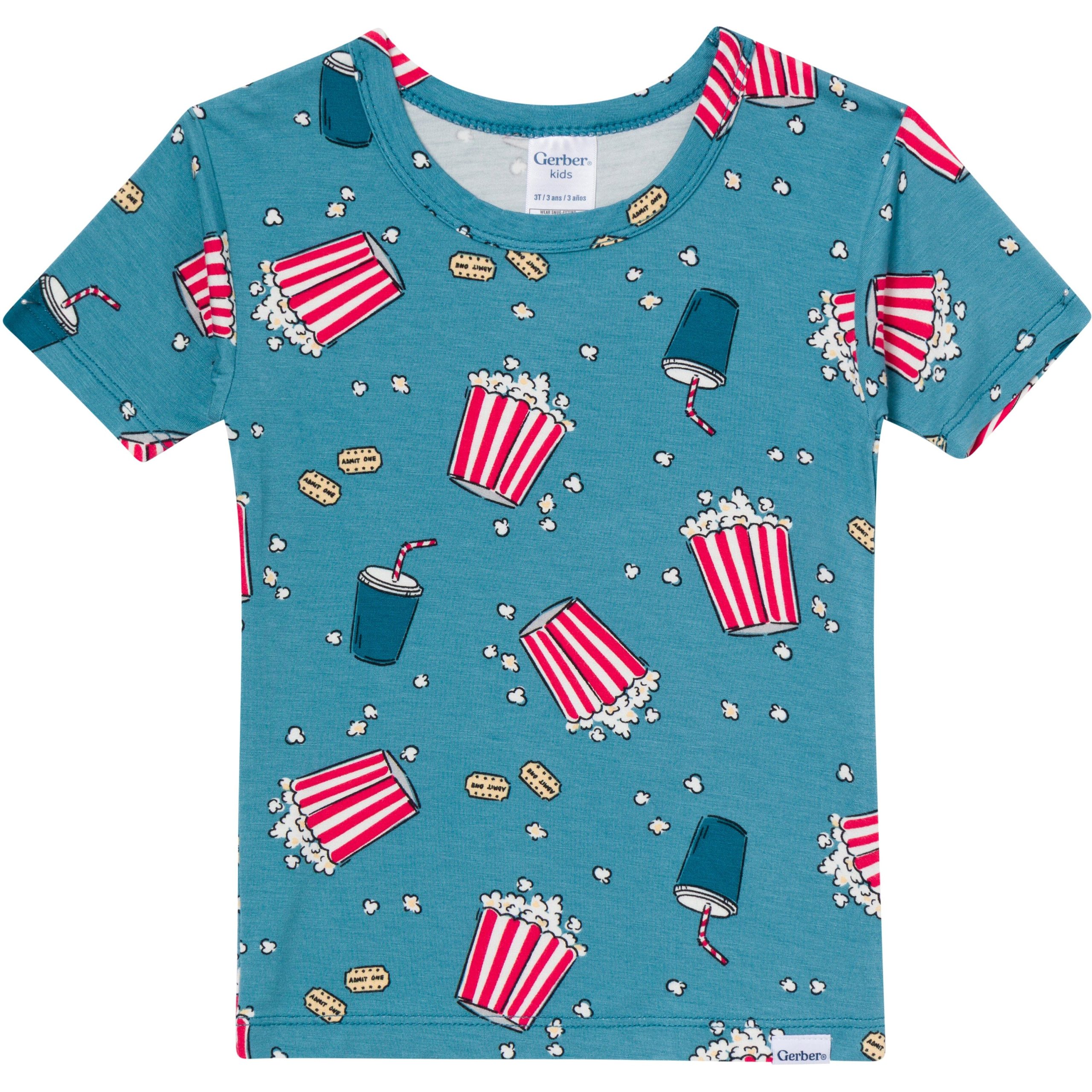 2-Piece Big Kids Neutral Movie Night Pajamas - Image 2