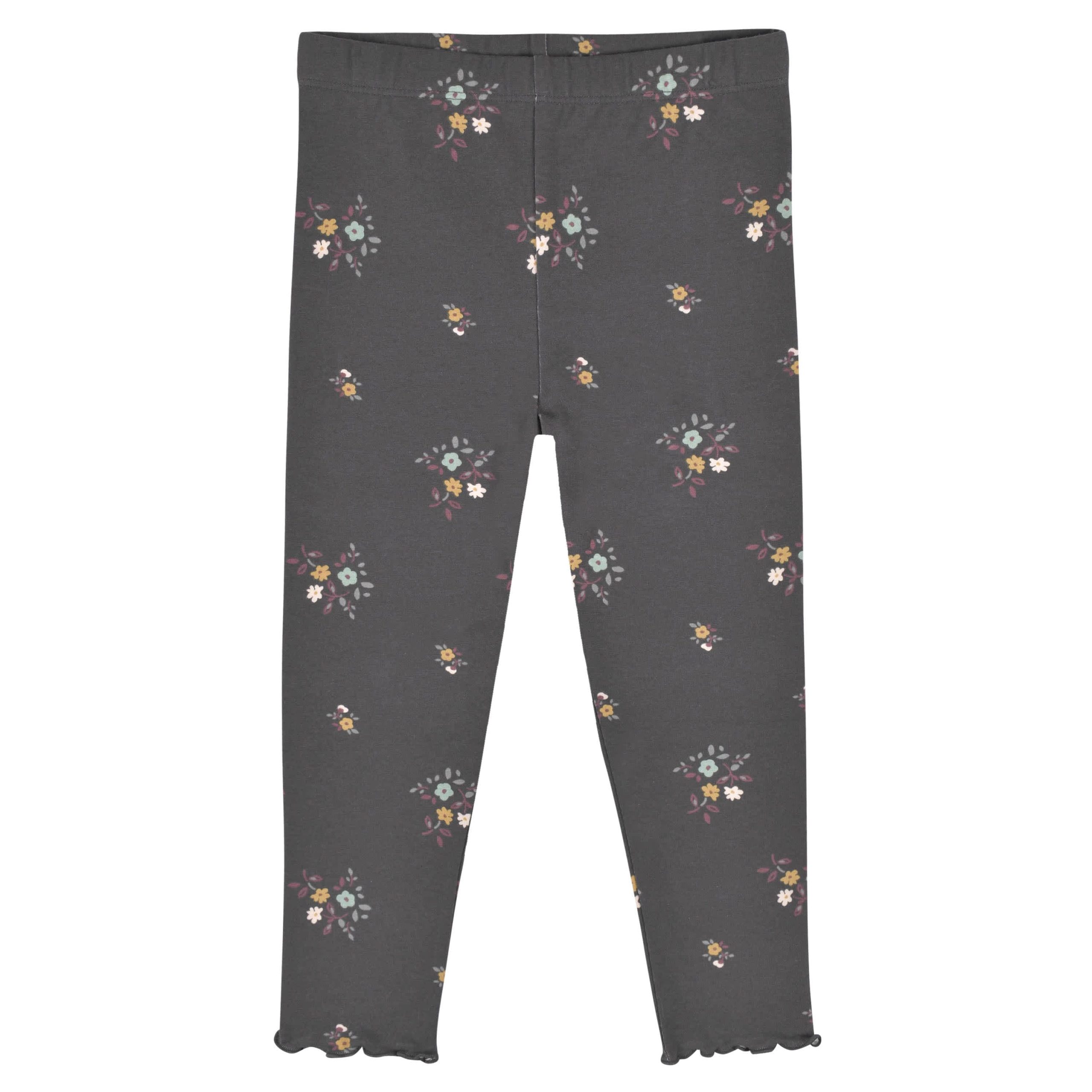 3-Pack Infant & Toddler Girls Mustard & Charcoal Floral Leggings - Image 4