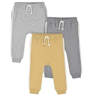 3-Pack Toddler Boys Mustard & Gray Joggers, 5T