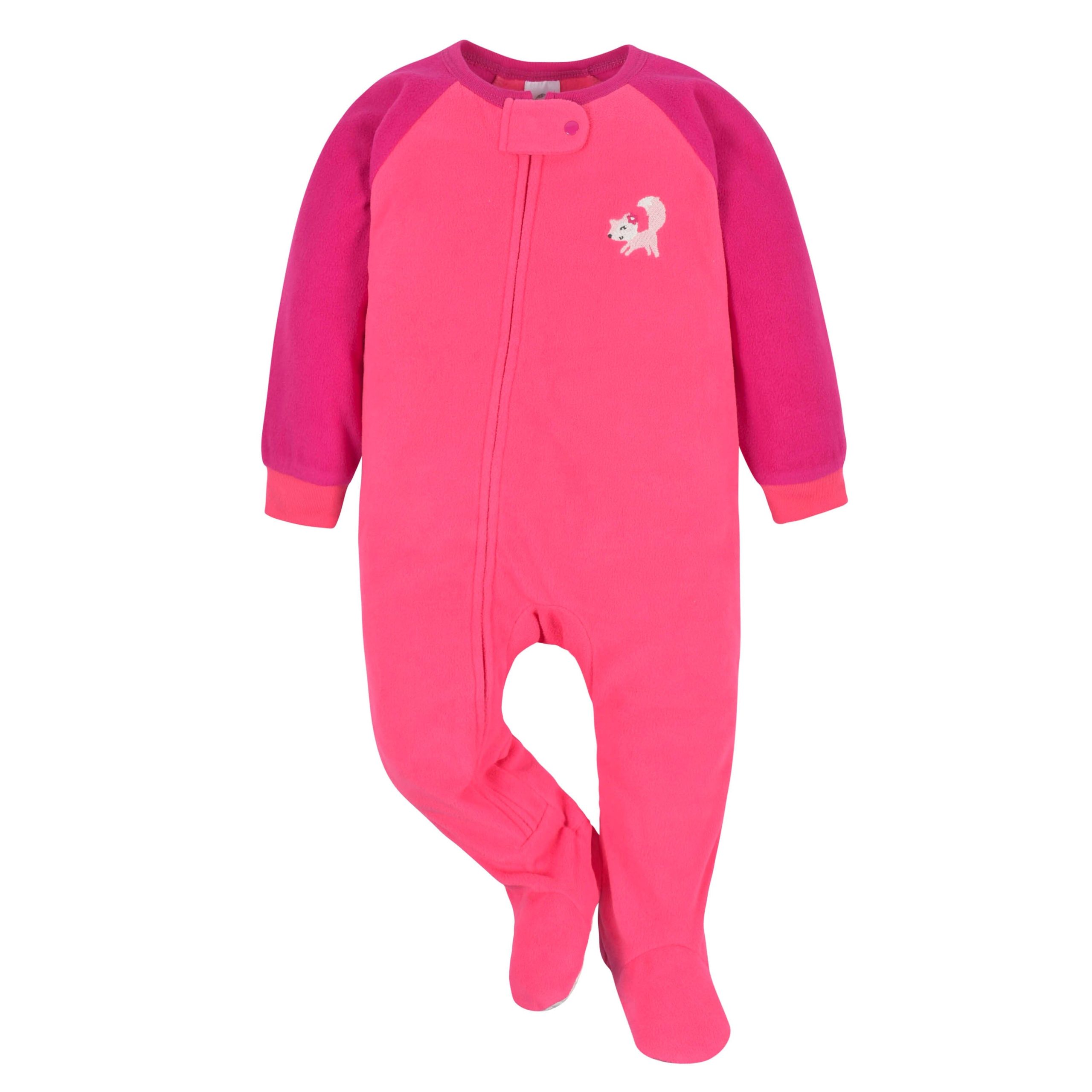 4-Pack Baby & Toddler Girls Fox & Floral Fleece Pajamas - Image 6