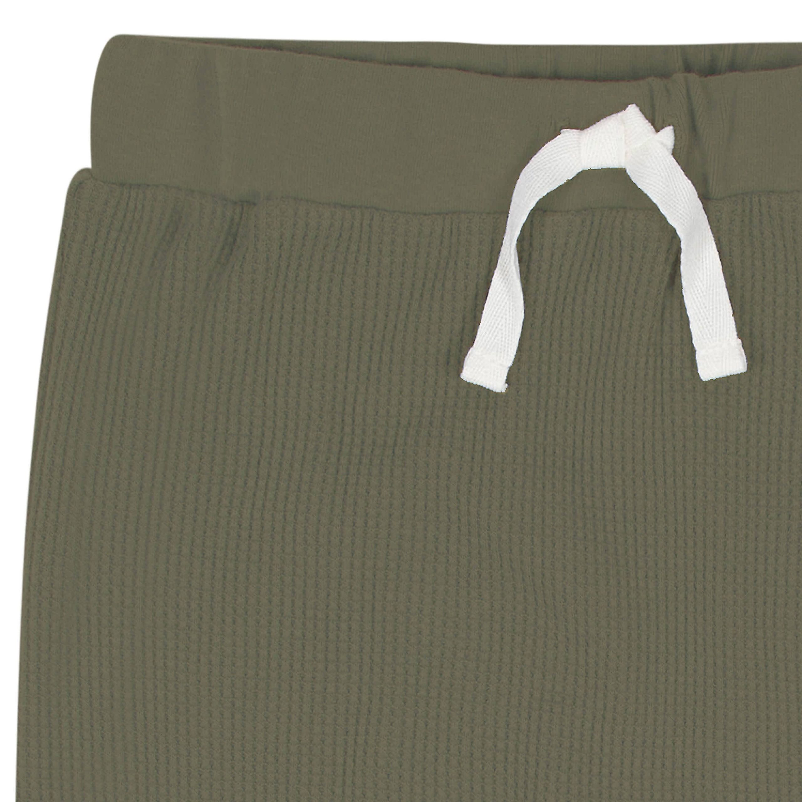 2-Piece Infant & Toddler Boys Sage Green Waffle Hoodie & Jogger Set - Image 7