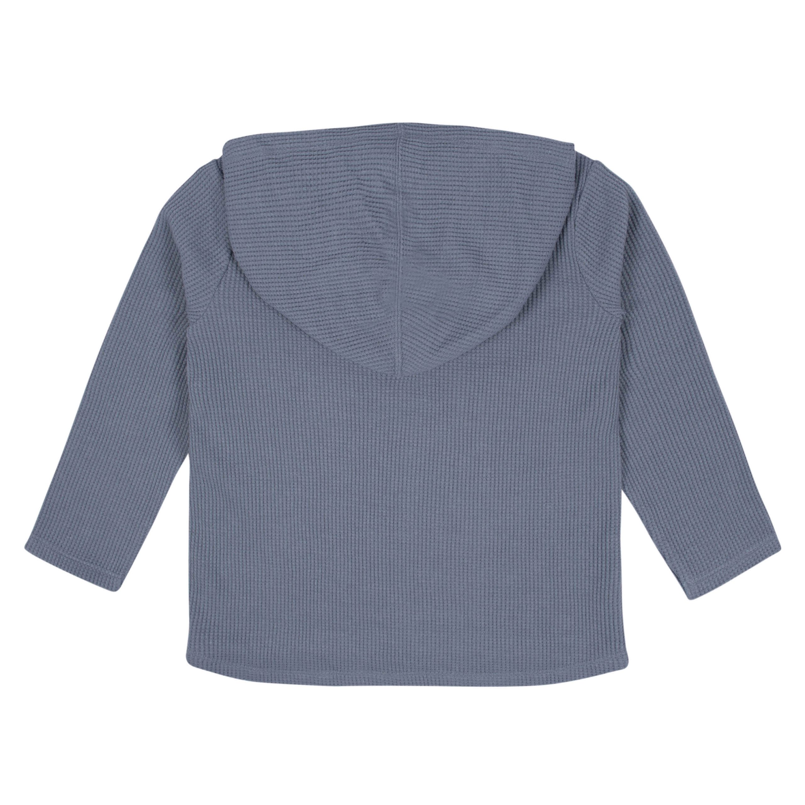 2-Piece Infant & Toddler Boys Dusty Blue Waffle Hoodie & Jogger Set - Image 3