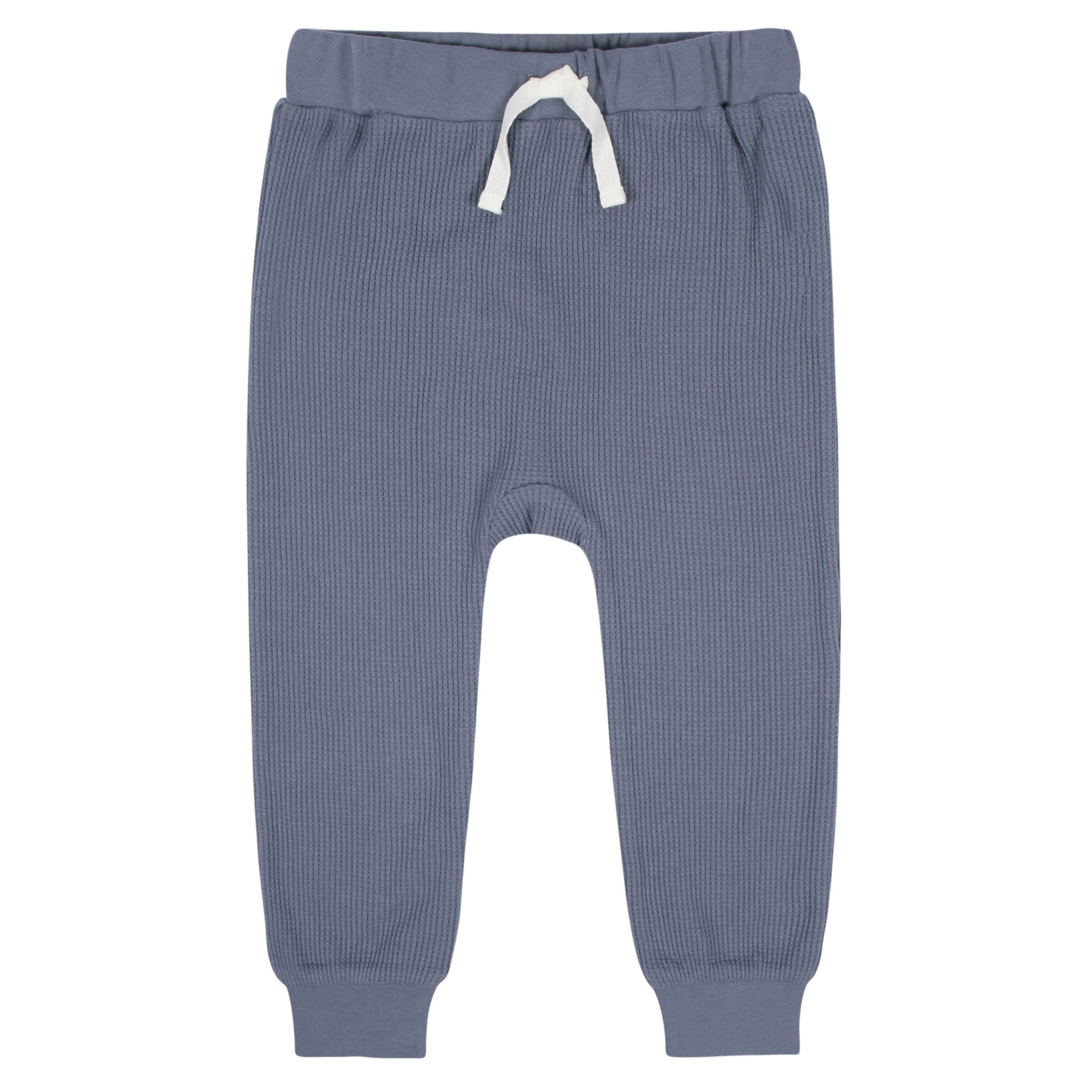 2-Piece Infant & Toddler Boys Dusty Blue Waffle Hoodie & Jogger Set - Image 6