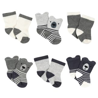 6-Pack Baby Boys Bear Wiggle Proof® Socks