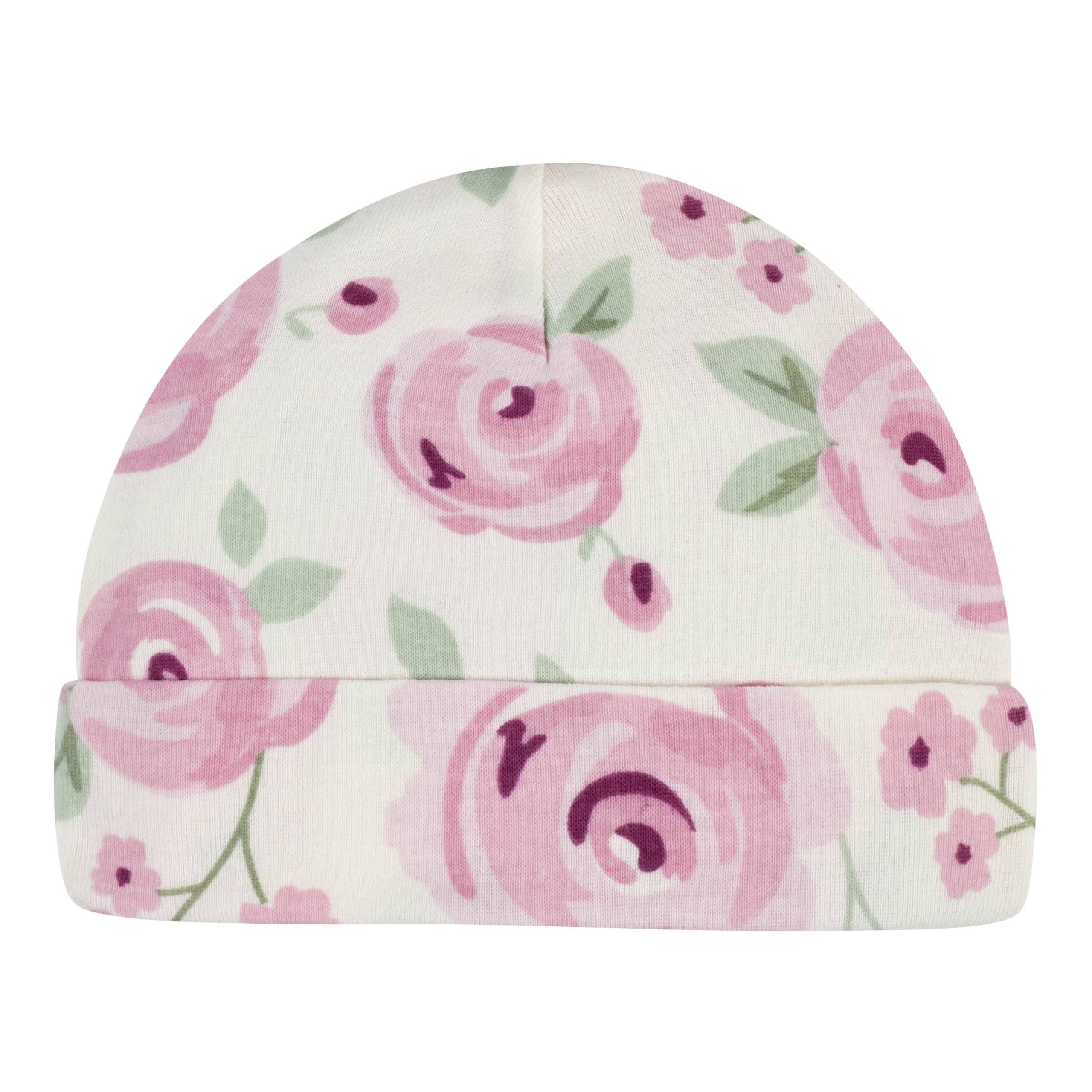 5-Pack Baby Girls Floral Caps - Image 3