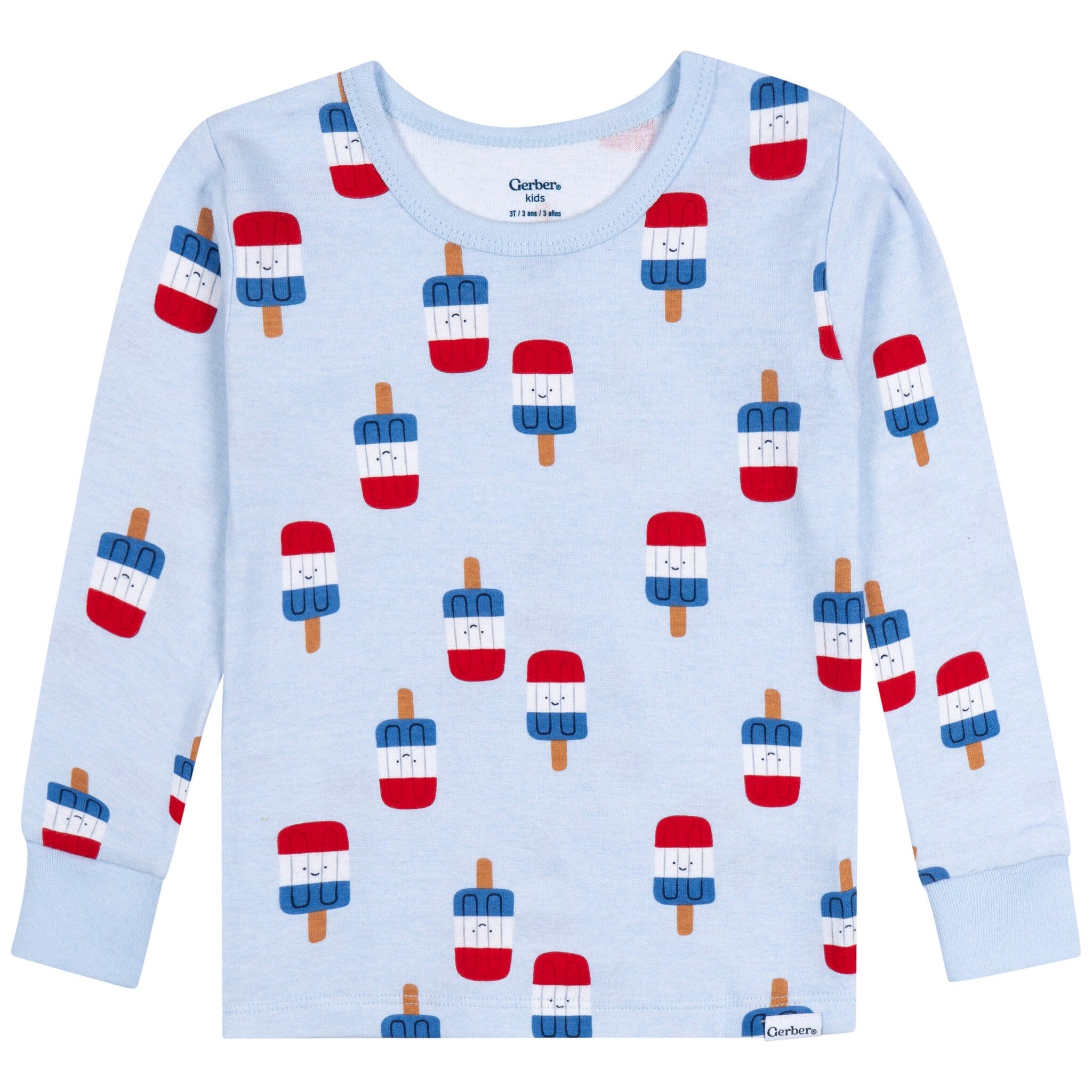 2-Piece Infant & Toddler Neutral Patriotic Popcicles Cotton Pajamas - Image 2