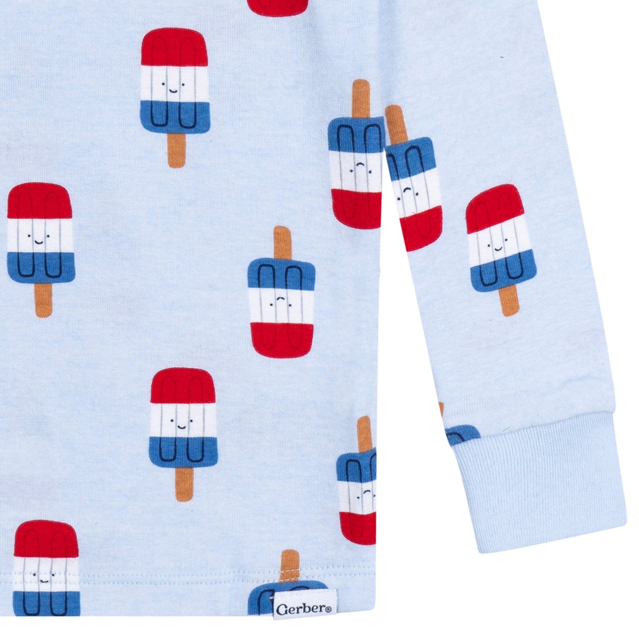 2-Piece Infant & Toddler Neutral Patriotic Popcicles Cotton Pajamas - Image 4