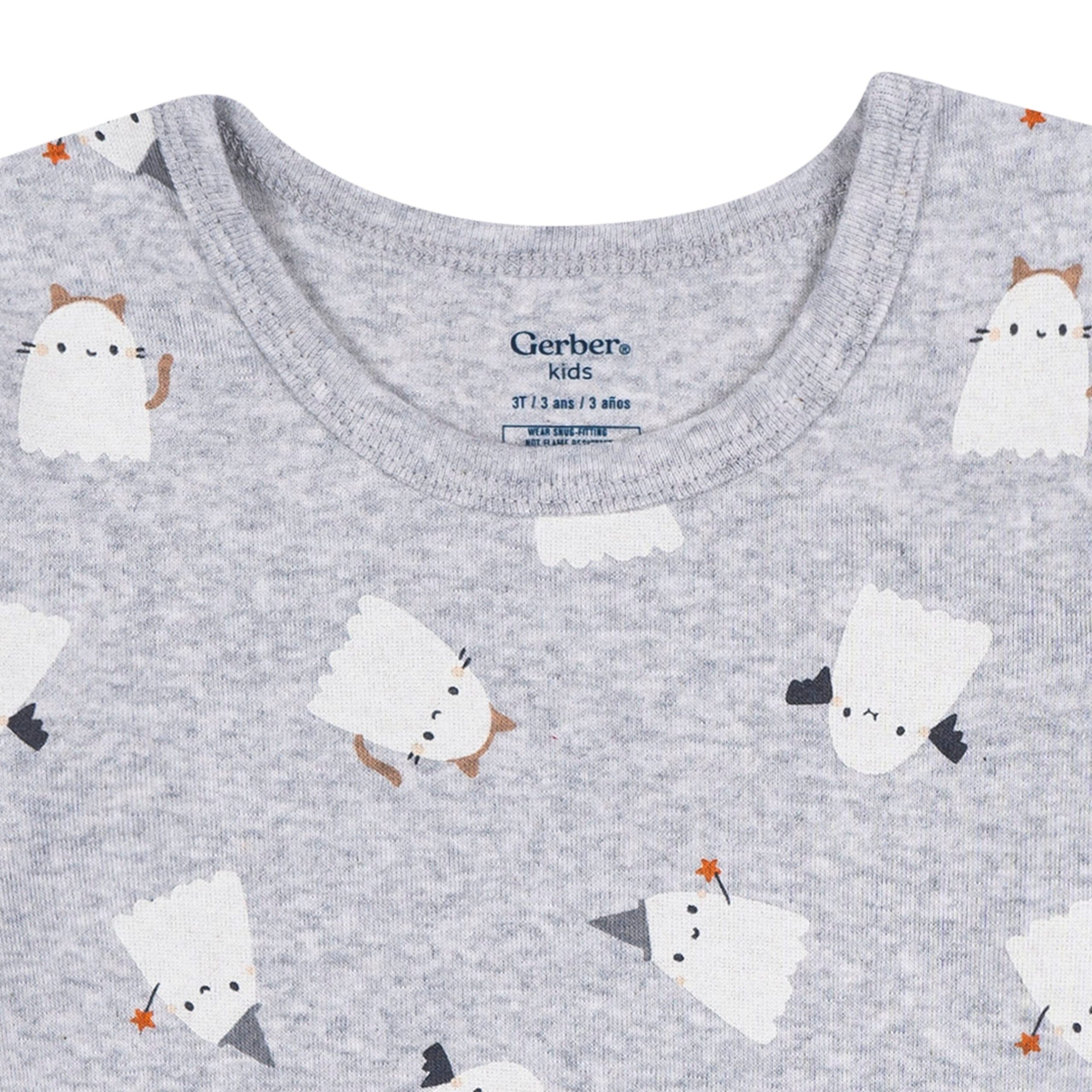 2-Piece Infant & Toddler Neutral Halloween Ghosts Cotton Pajamas - Image 3