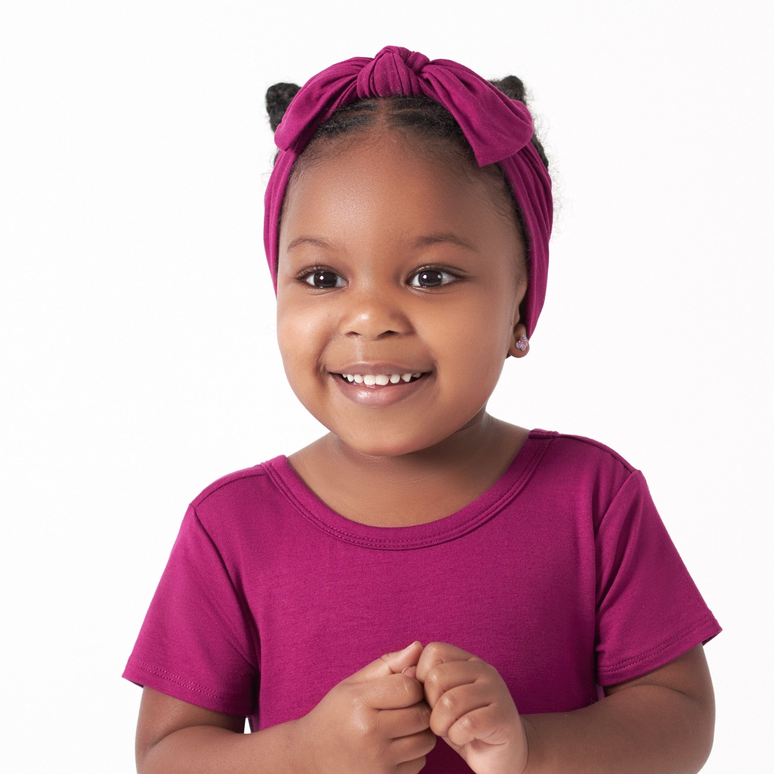 Girls Raspberry Buttery Soft Viscose Made from Eucalyptus Headband - Image 3