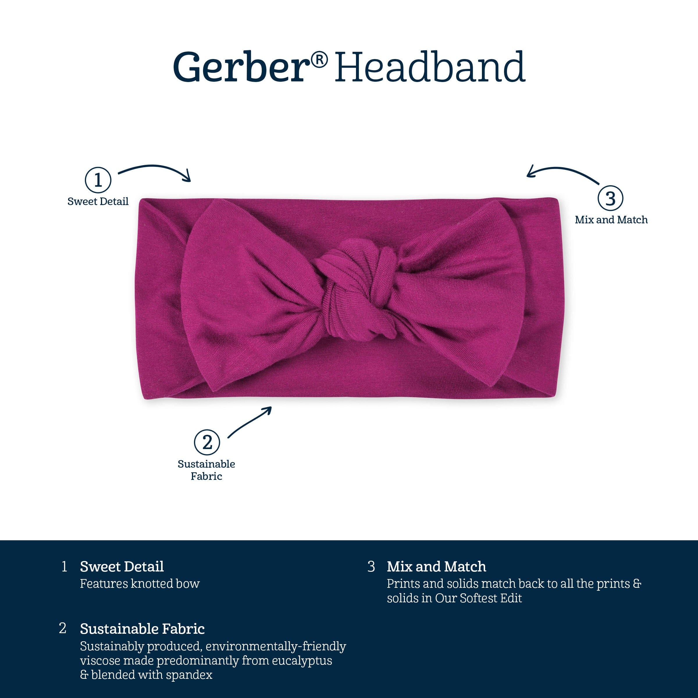 Girls Raspberry Buttery Soft Viscose Made from Eucalyptus Headband - Image 4