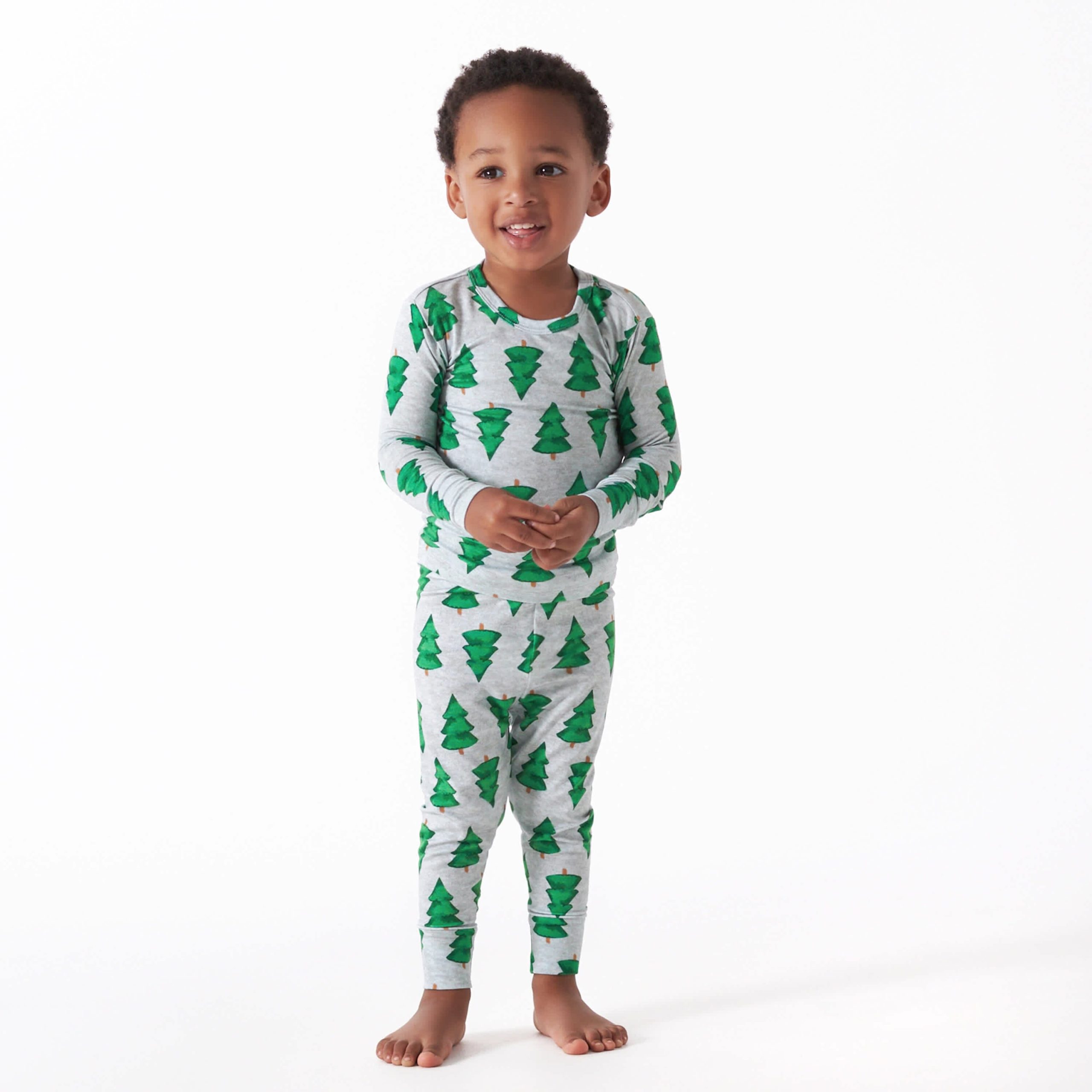 2-Piece Infant & Toddler Spruce Buttery Soft Viscose Made from Eucalyptus Snug Fit Holiday Pajamas - Image 3