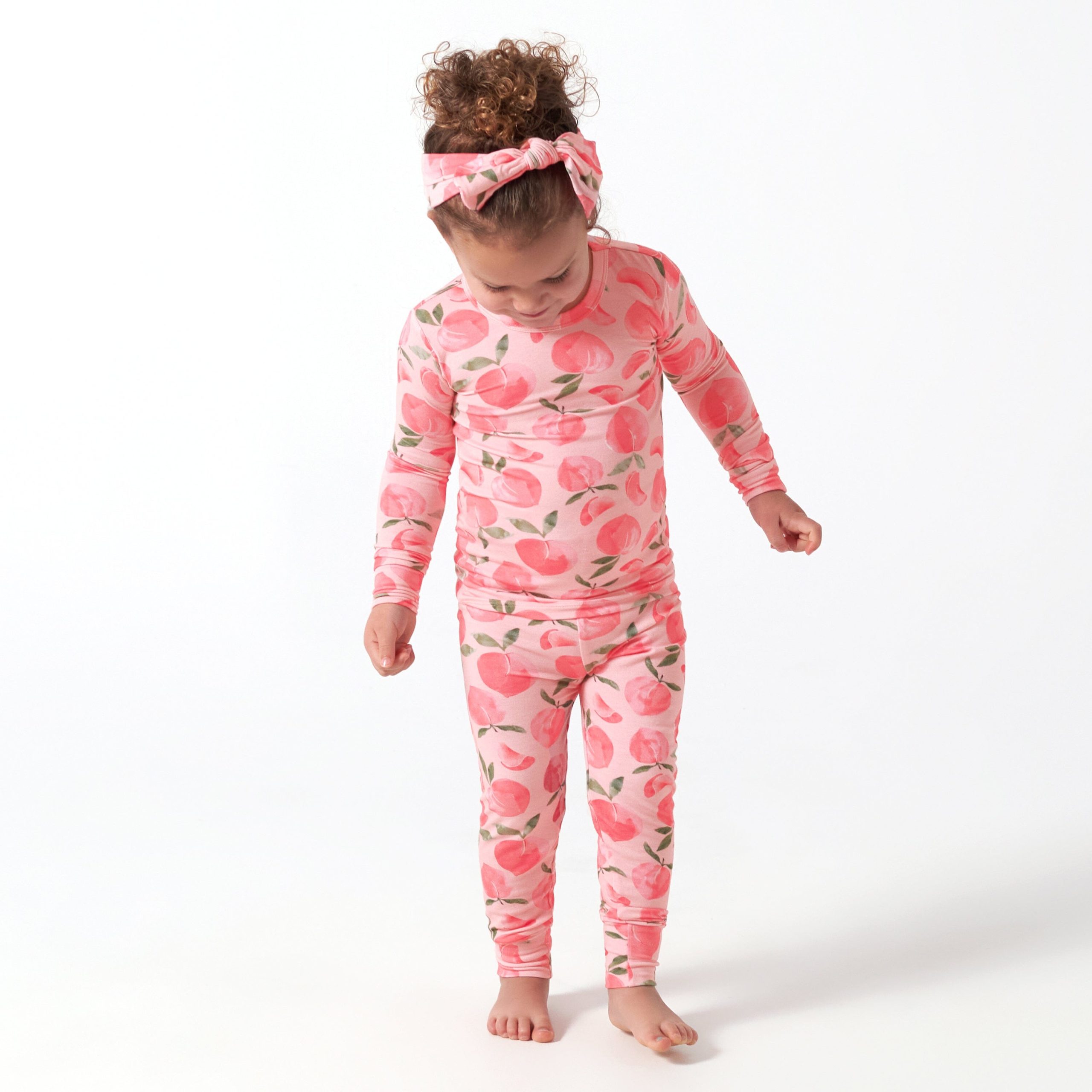 2-Piece Infant & Toddler Girls Just Peachy Buttery Soft Viscose Made from Eucalyptus Snug Fit Pajamas - Image 3