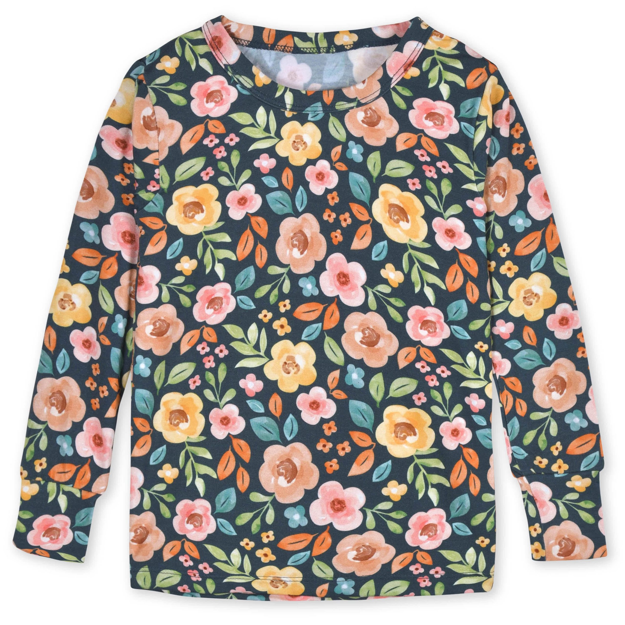 2-Piece Infant & Toddler Girls Midnight Floral Buttery Soft Viscose Made from Eucalyptus Snug Fit Pajamas - Image 4