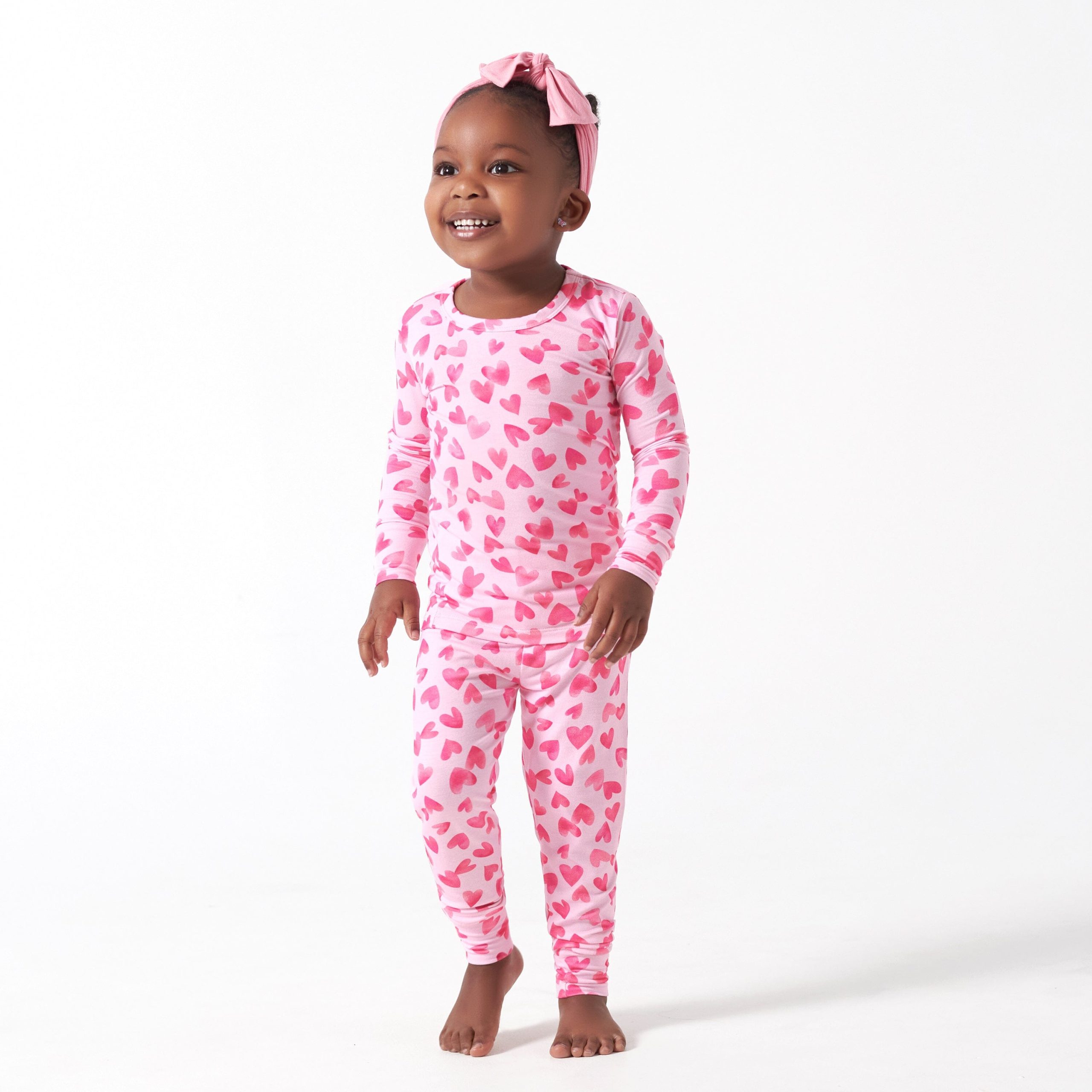 2-Piece Infant & Toddler Girls Heartfelt Buttery Soft Viscose Made from Eucalyptus Snug Fit Pajamas - Image 3