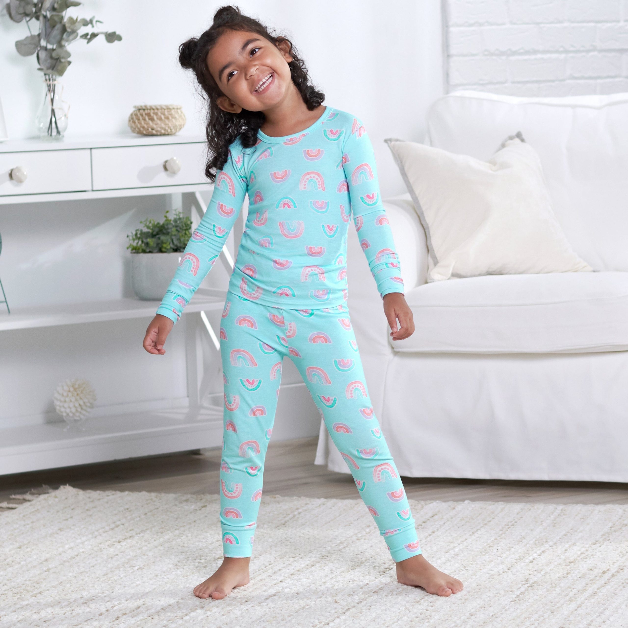 2-Piece Infant & Toddler Rainbow Sky Buttery Soft Viscose Made from Eucalyptus Snug Fit Pajamas - Image 3