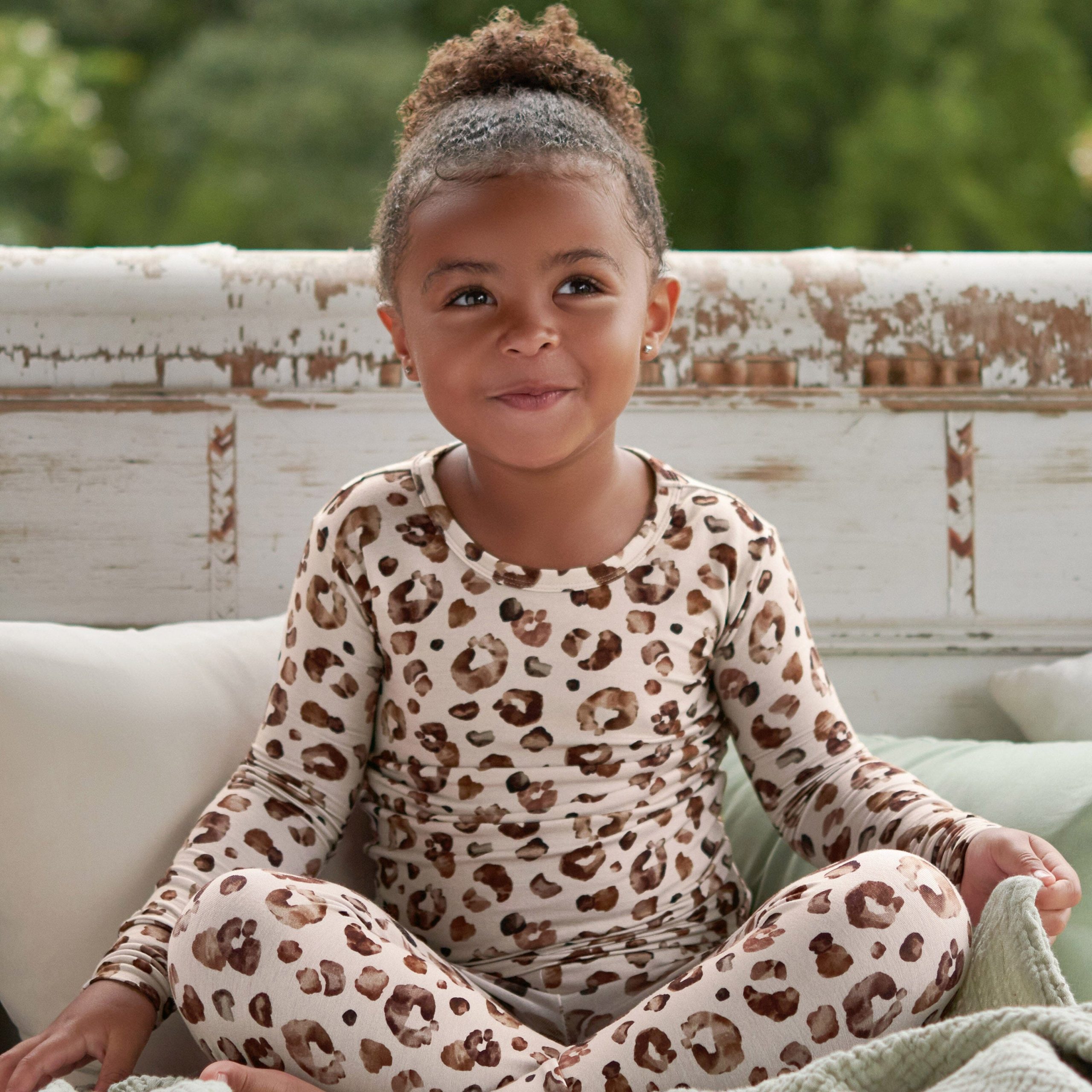 2-Piece Infant & Toddler Spotted Leopard Buttery Soft Viscose Made from Eucalyptus Snug Fit Pajamas - Image 4