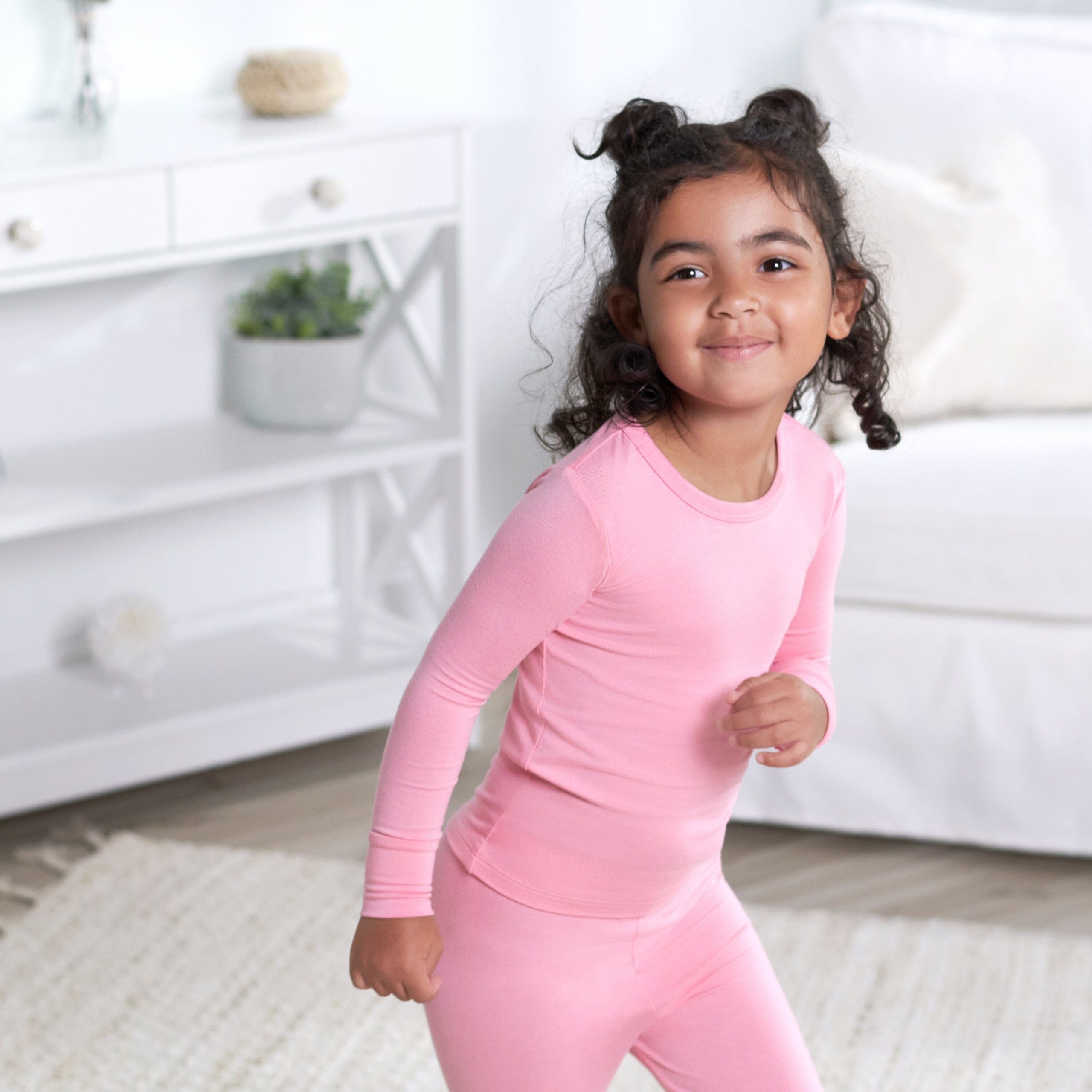 2-Piece Infant & Toddler Pink Lemonade Buttery Soft Viscose Made from Eucalyptus Snug Fit Pajamas - Image 4