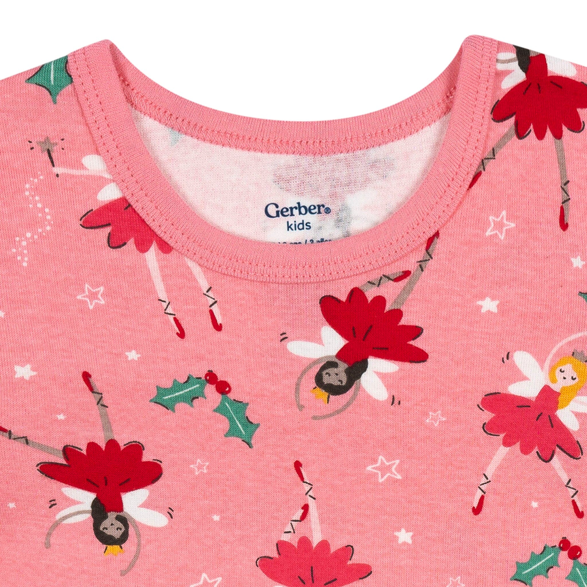 2-Piece Infant & Toddler Girls Holiday Fairies Cotton Pajamas - Image 5