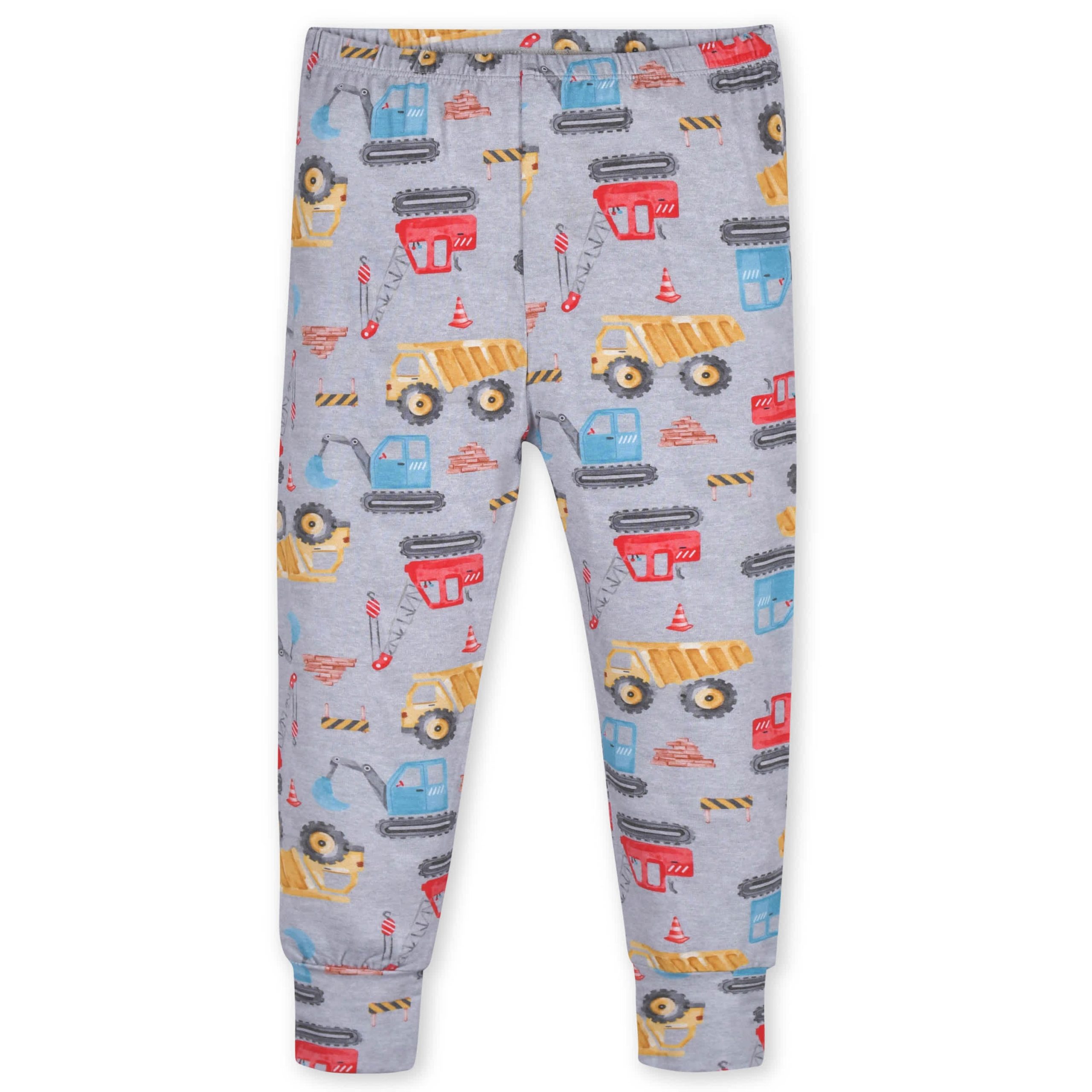 2-Piece Infant & Toddler Boys Construction Trucks Buttery Soft Viscose Made from Eucalyptus Snug Fit Pajamas - Image 5