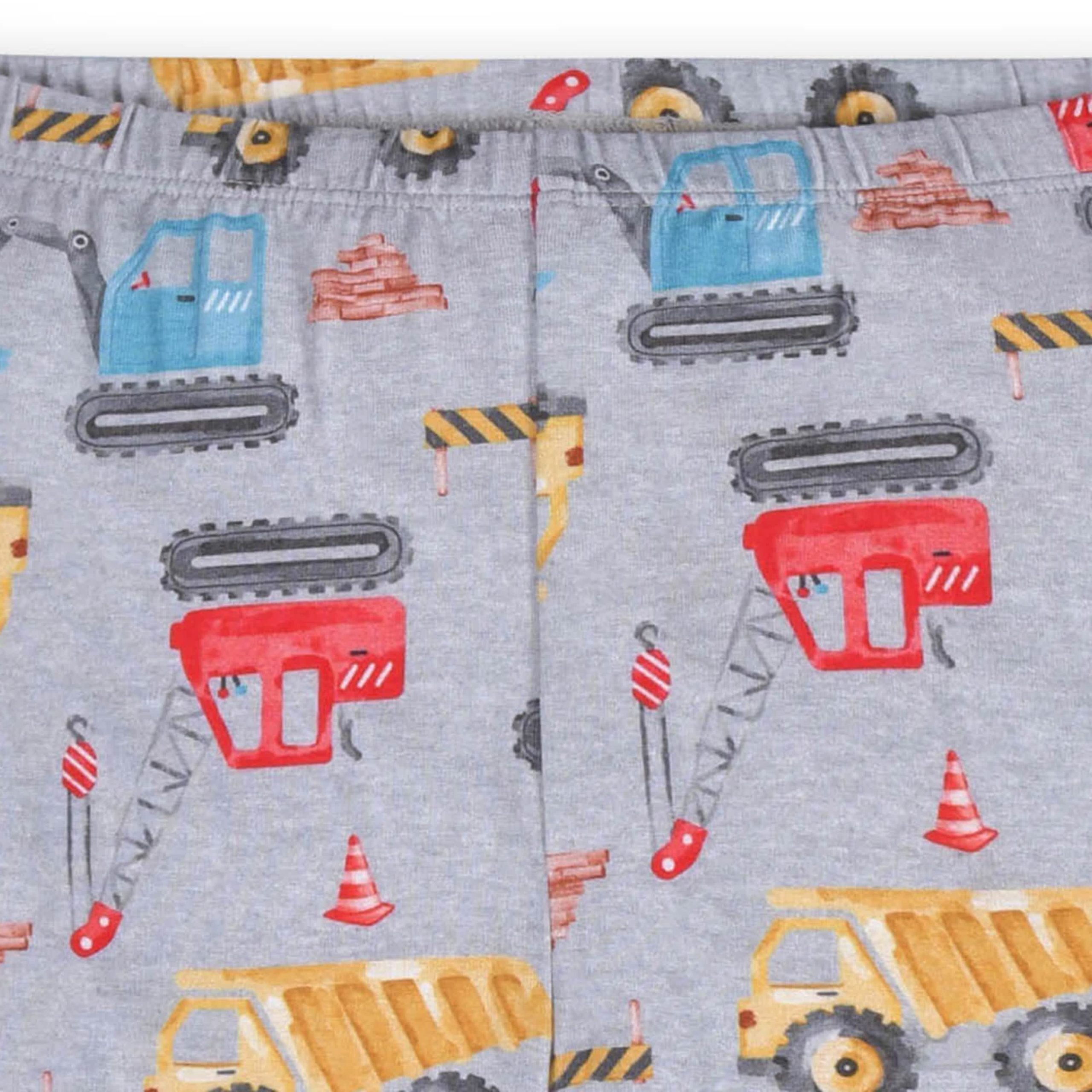2-Piece Infant & Toddler Boys Construction Trucks Buttery Soft Viscose Made from Eucalyptus Snug Fit Pajamas - Image 6