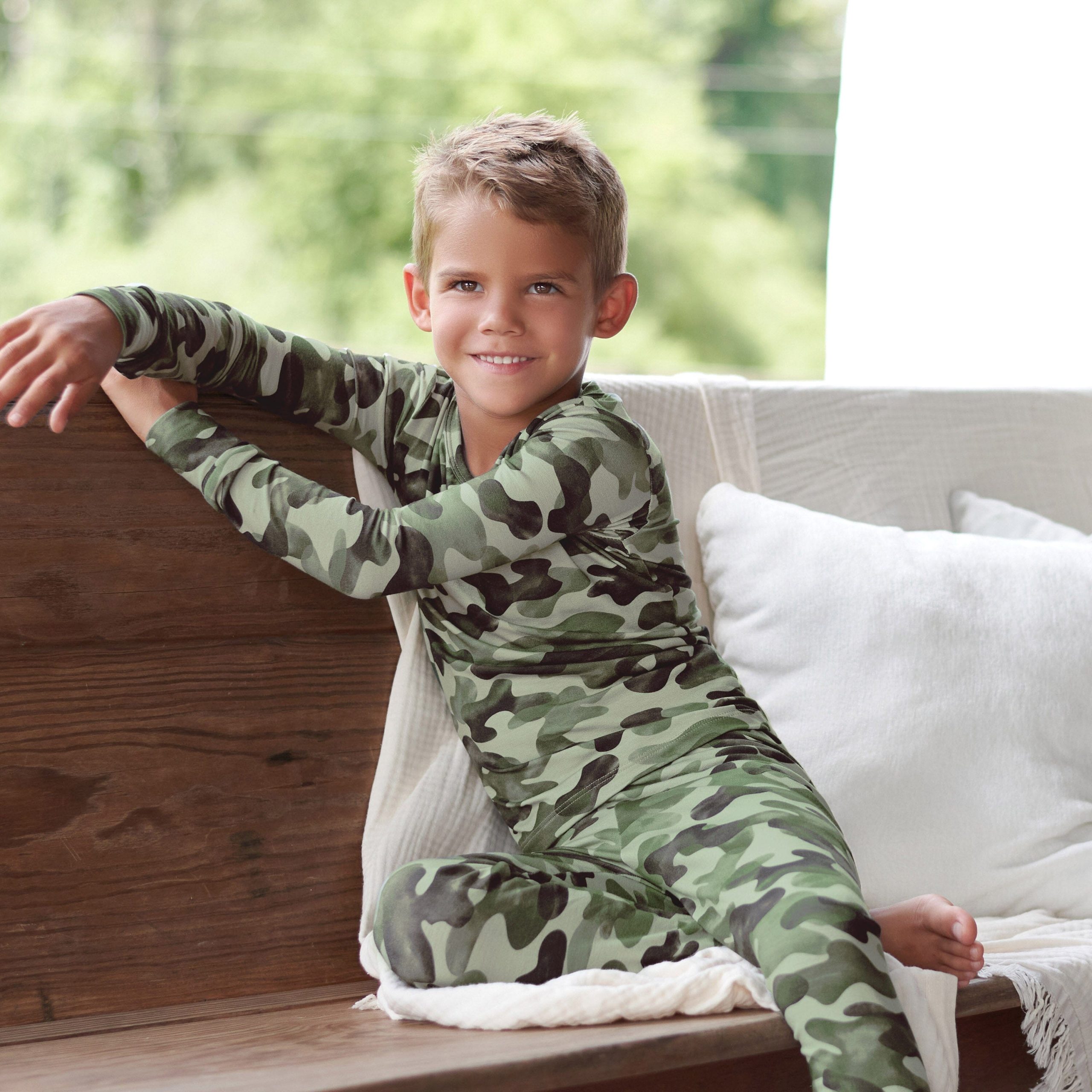 2-Piece Infant & Toddler Hide & Seek Camo Buttery Soft Viscose Made from Eucalyptus Snug Fit Pajamas - Image 4