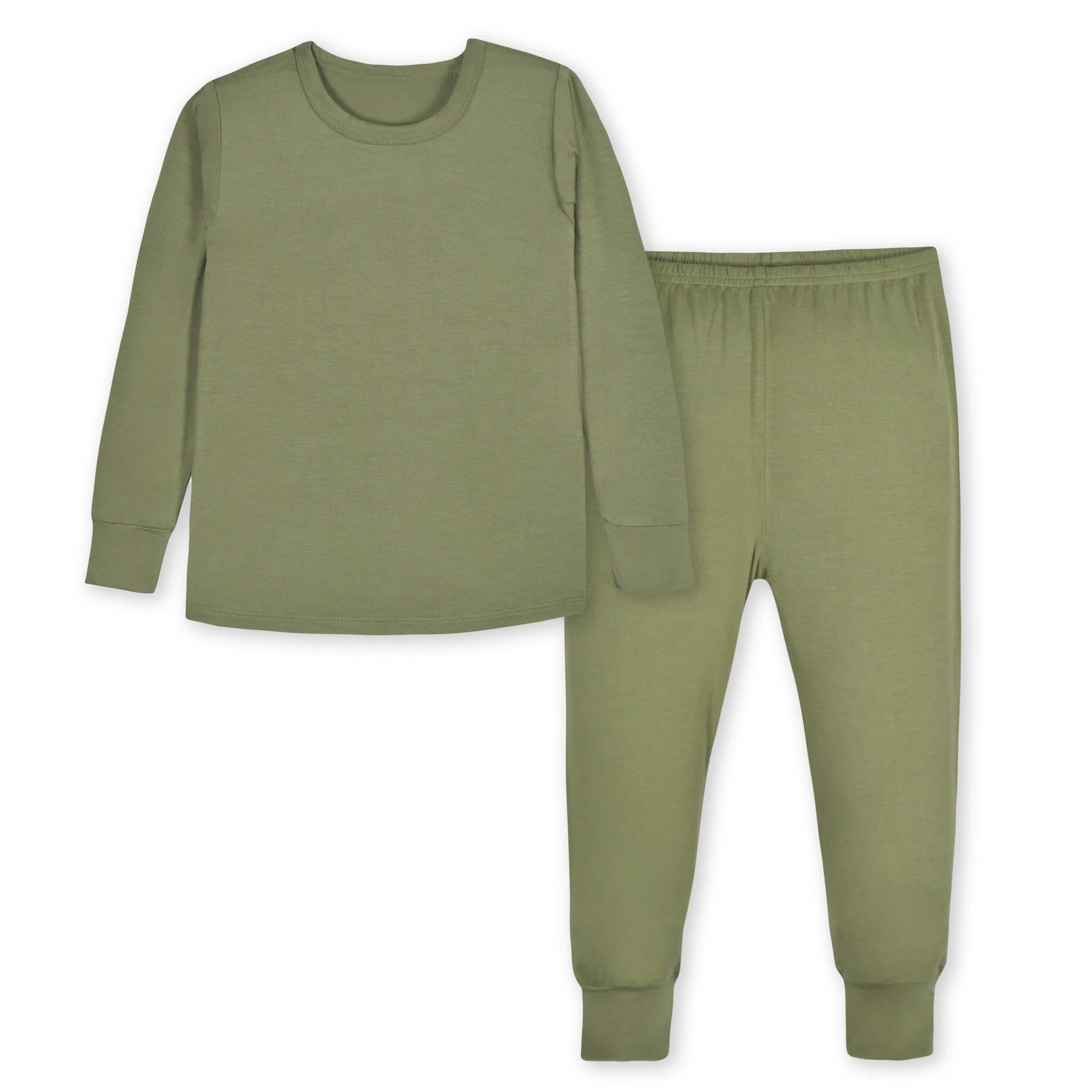 2-Piece Infant & Toddler Moss Buttery Soft Viscose Made from Eucalyptus Snug Fit Pajamas - Image 2