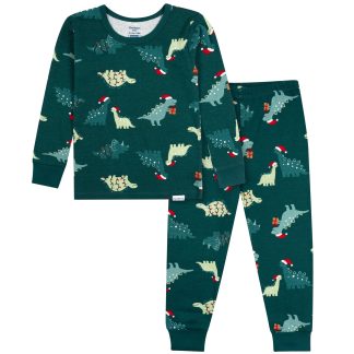 2-Piece Infant & Toddler Boys Holiday Dinos Cotton Pajamas