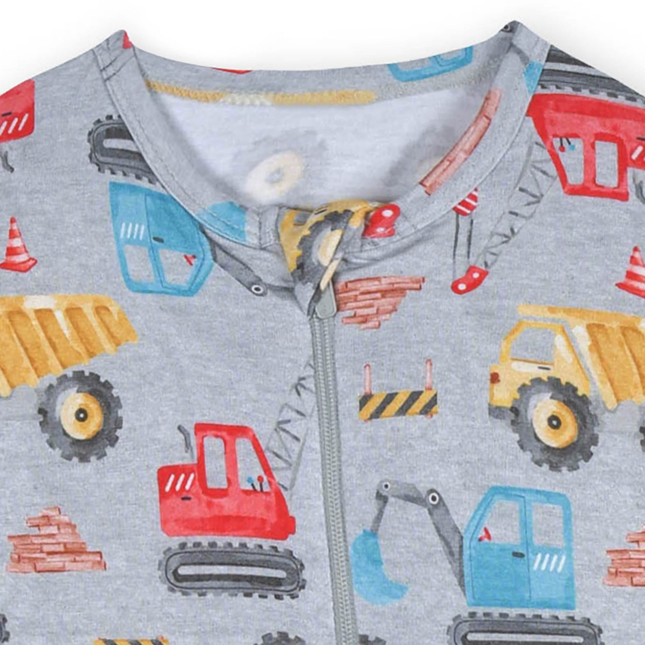 Baby & Toddler Boys Construction Trucks Buttery Soft Viscose Made from Eucalyptus Snug Fit Footed Pajamas - Image 4