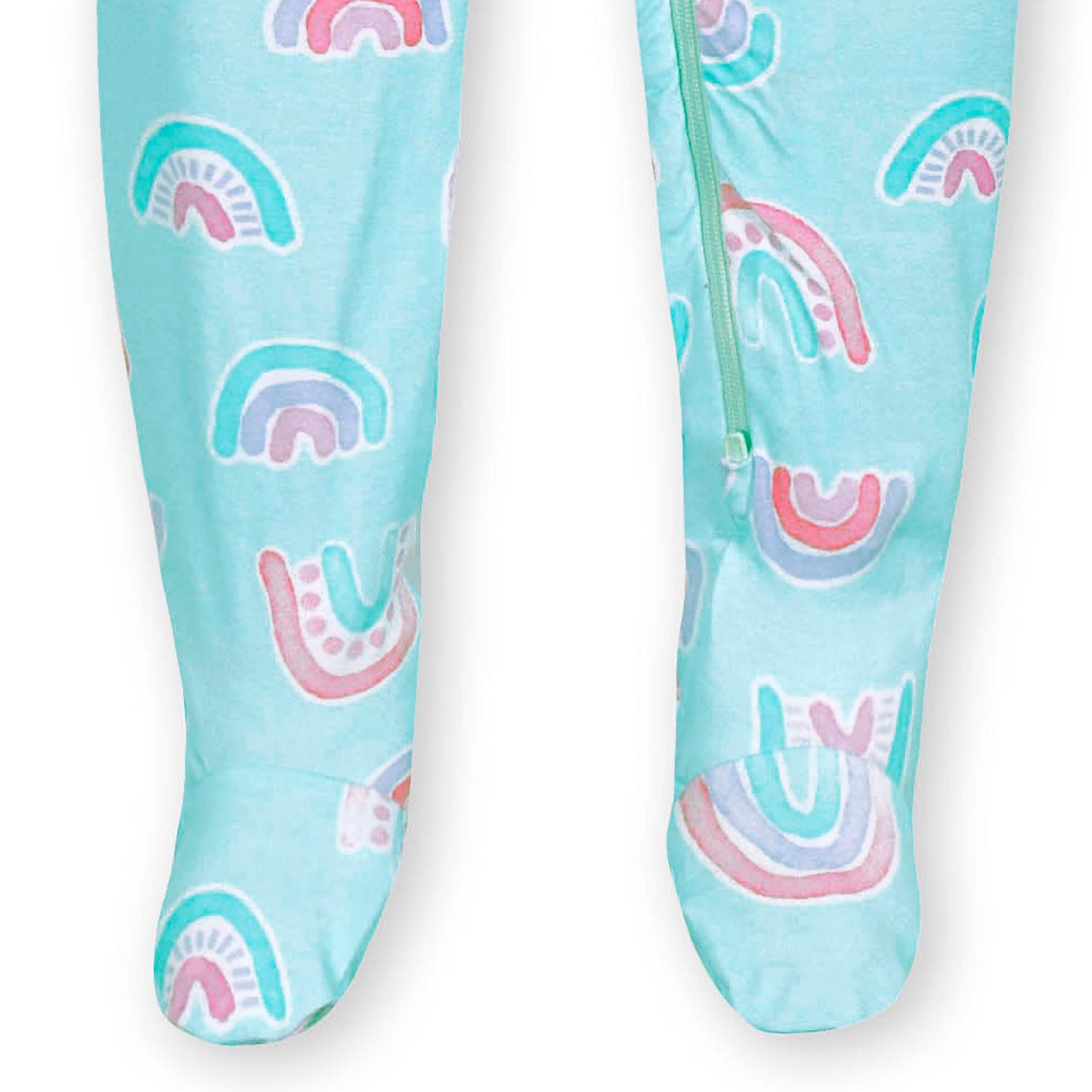 Baby & Toddler Rainbow Sky Buttery Soft Viscose Made from Eucalyptus Snug Fit Footed Pajamas - Image 6
