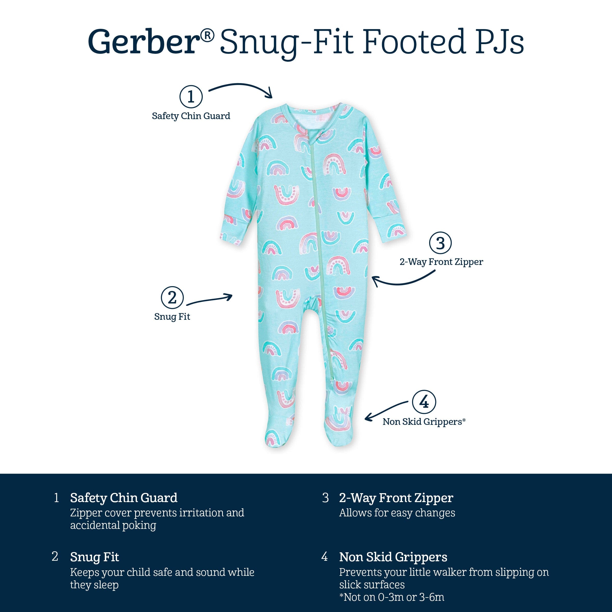 Baby & Toddler Rainbow Sky Buttery Soft Viscose Made from Eucalyptus Snug Fit Footed Pajamas - Image 7