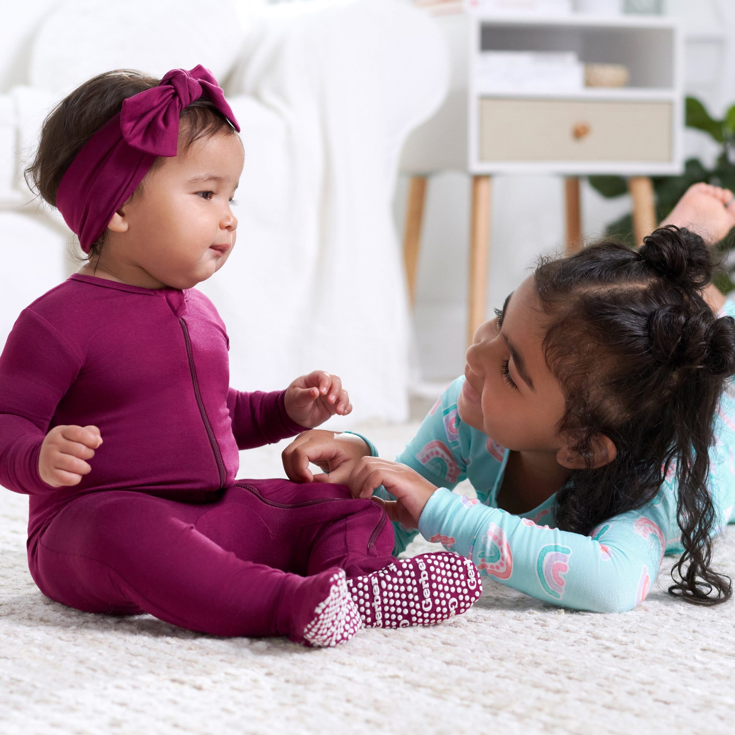 Baby & Toddler Raspberry Buttery Soft Viscose Made from Eucalyptus Snug Fit Footed Pajamas - Image 5