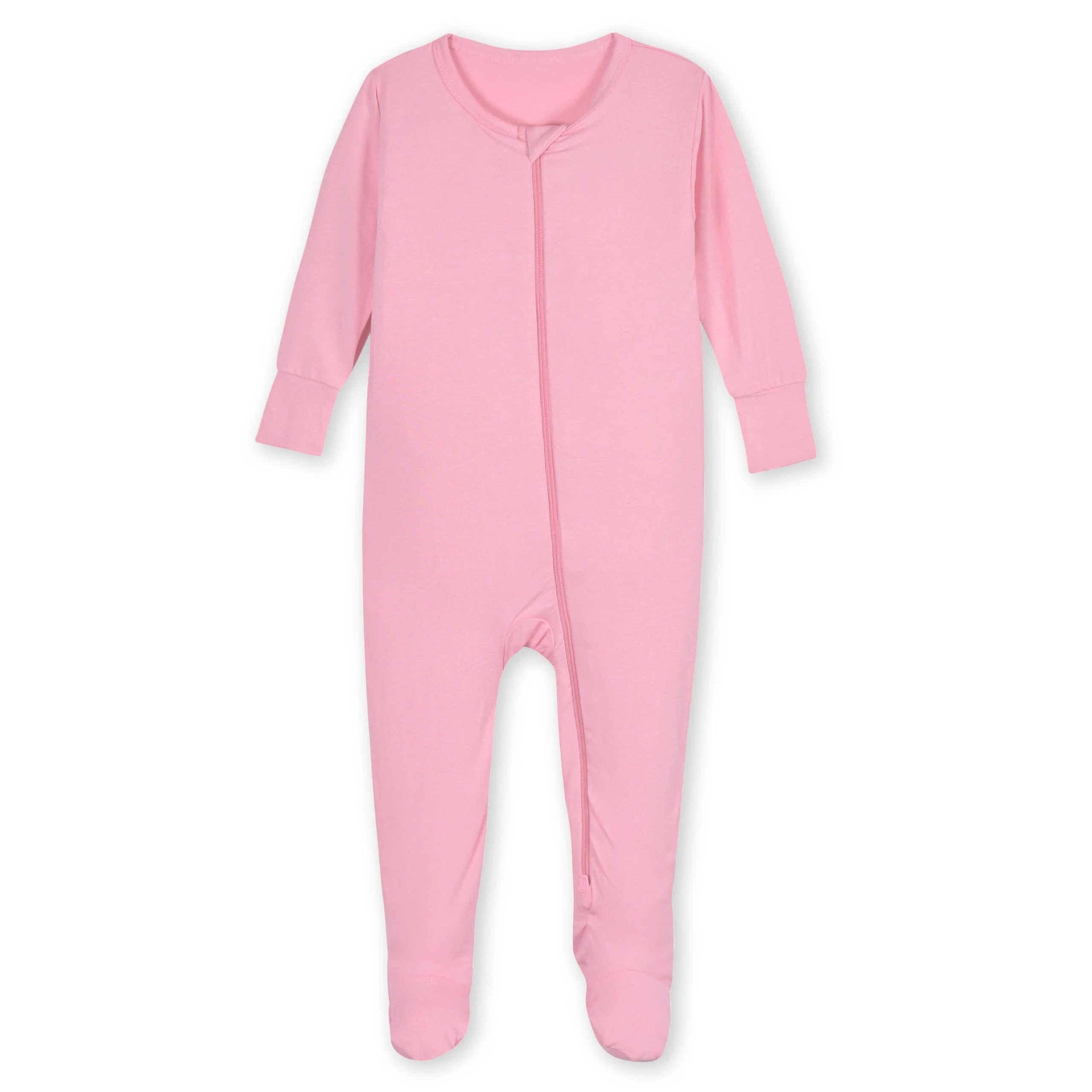 Baby & Toddler Pink Lemonade Buttery Soft Viscose Made from Eucalyptus Snug Fit Footed Pajamas - Image 2