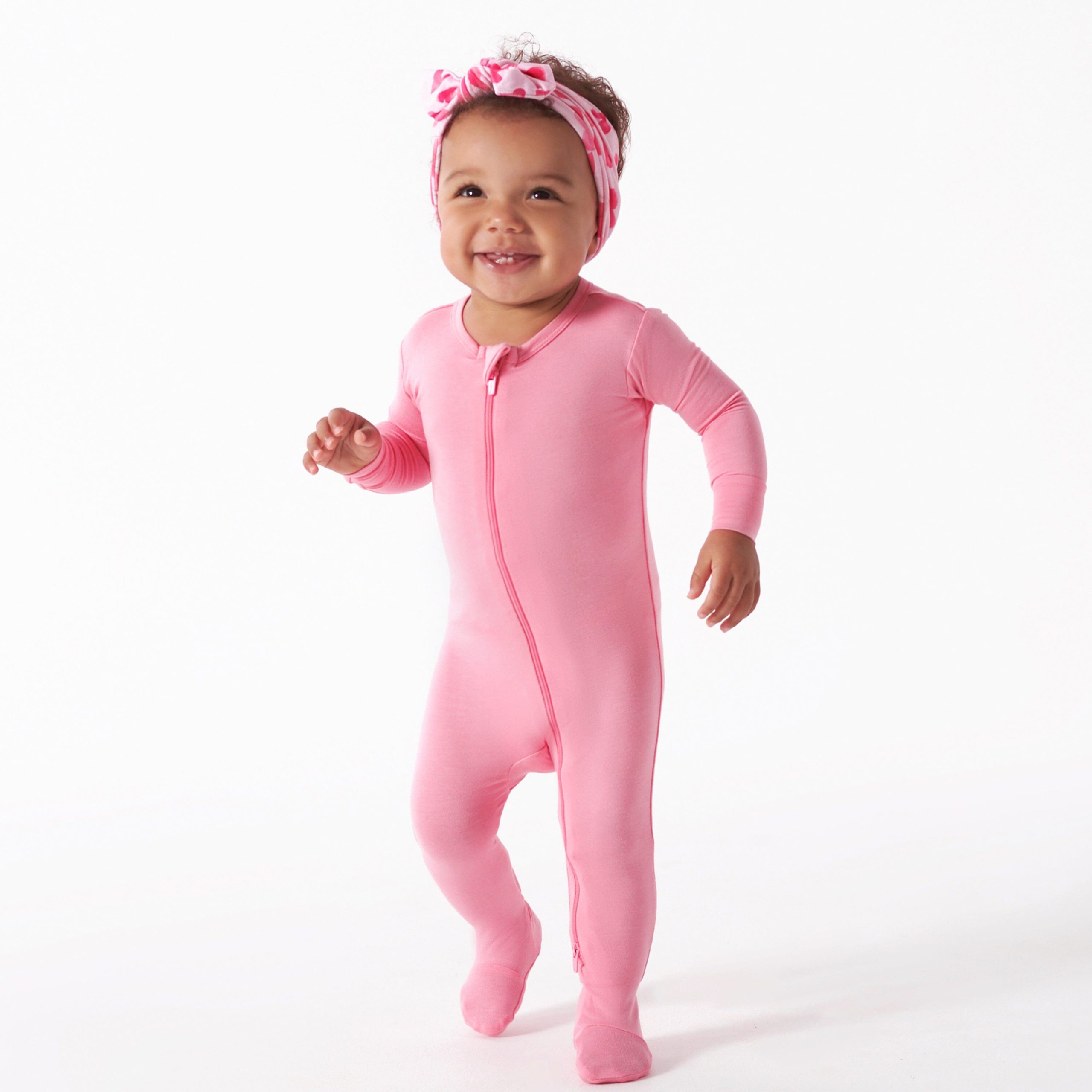 Baby & Toddler Pink Lemonade Buttery Soft Viscose Made from Eucalyptus Snug Fit Footed Pajamas - Image 3