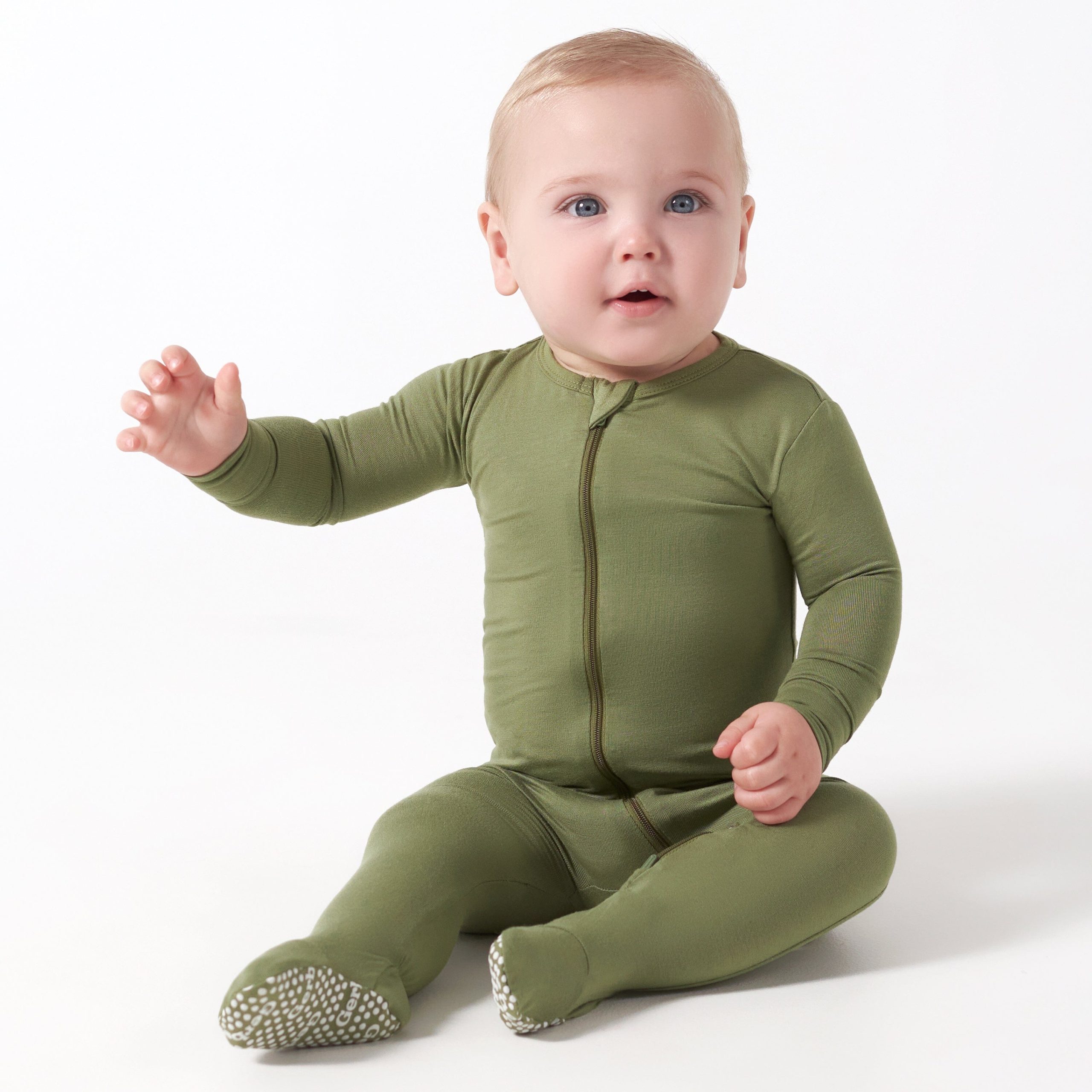 Baby & Toddler Moss Buttery Soft Viscose Made from Eucalyptus Snug Fit Footed Pajamas - Image 4