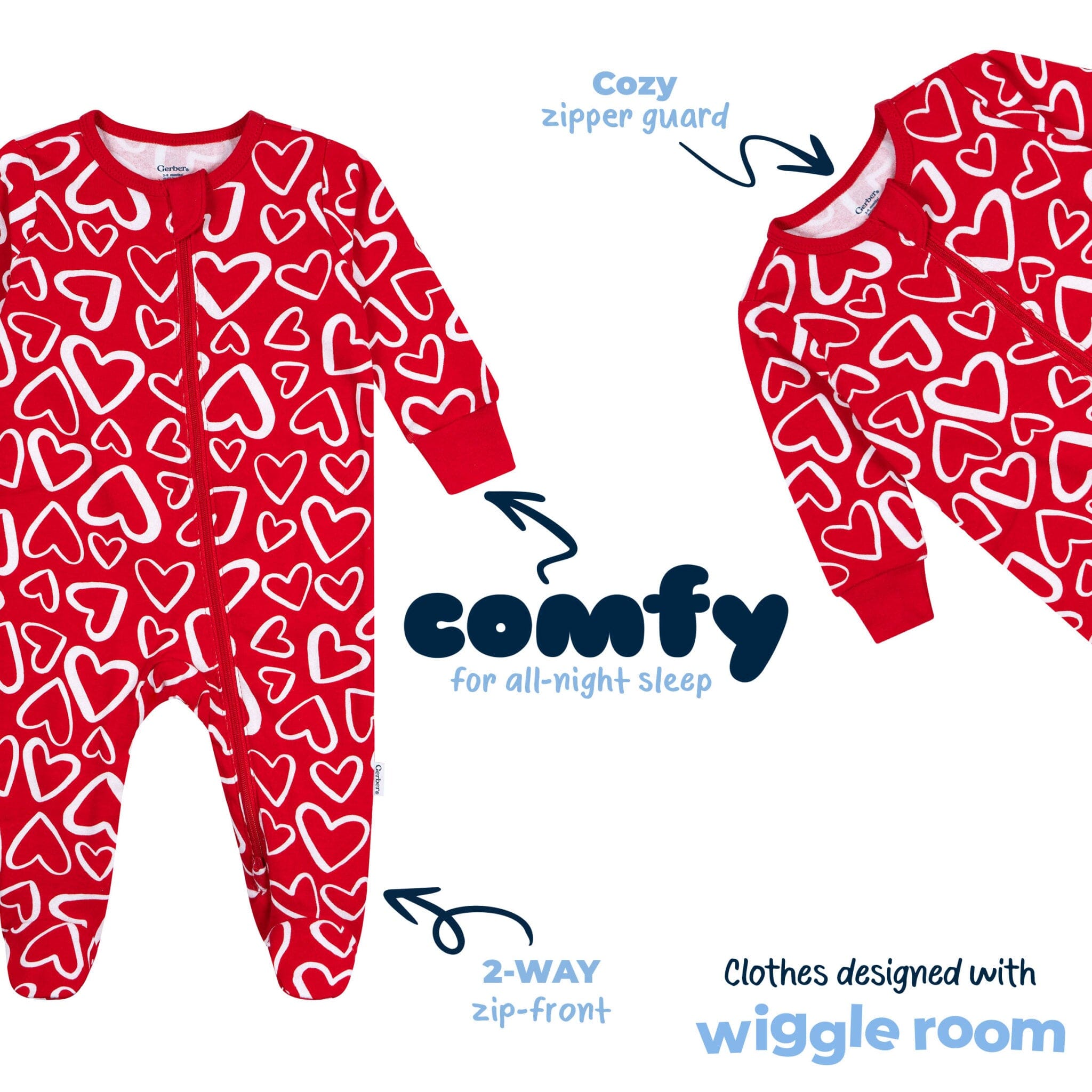 Baby Neutral Red Hearts Sleep 'N Play - Image 5