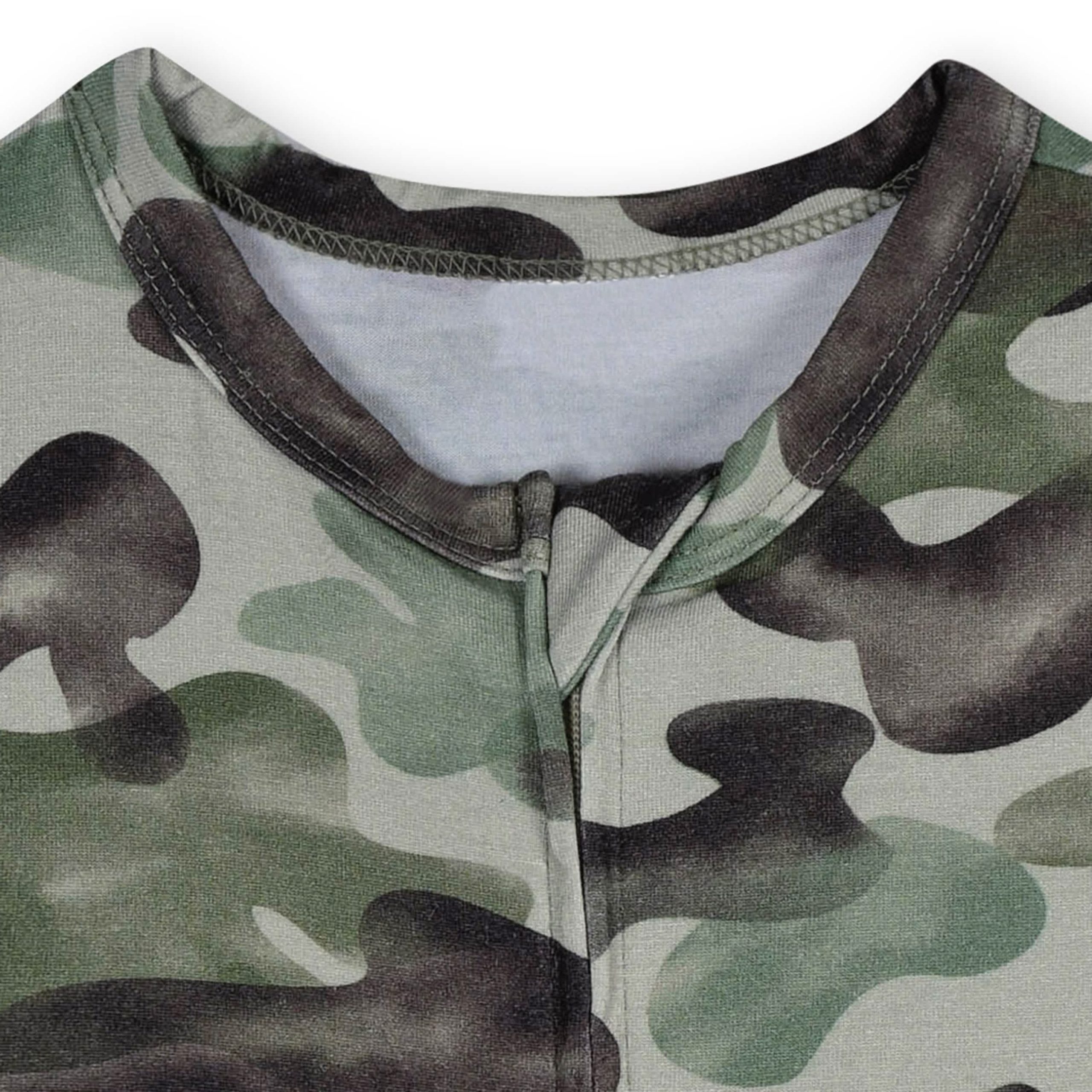 Baby Boys Hide & Seek Camo Buttery Soft Viscose Made from Eucalyptus Snug Fit Romper - Image 6