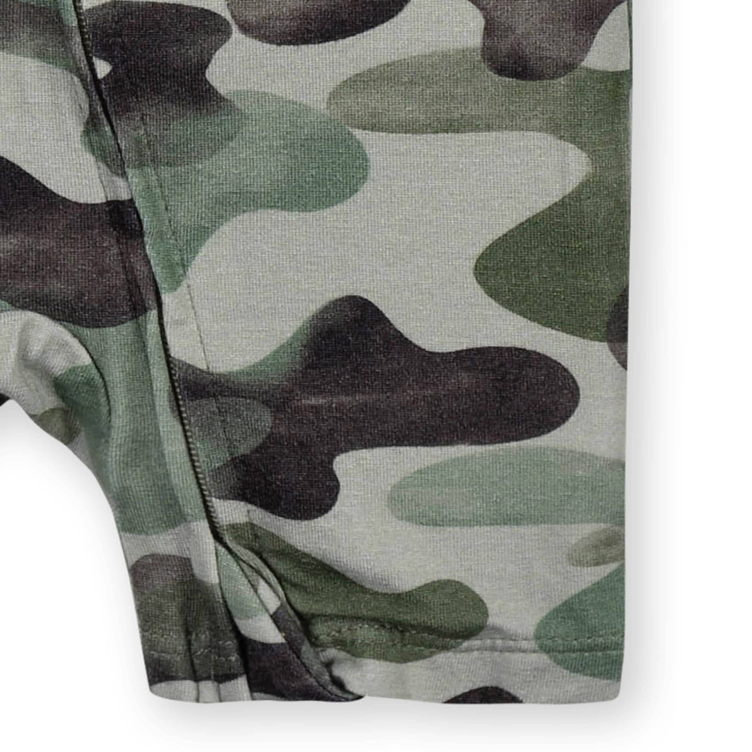Baby Boys Hide & Seek Camo Buttery Soft Viscose Made from Eucalyptus Snug Fit Romper - Image 7