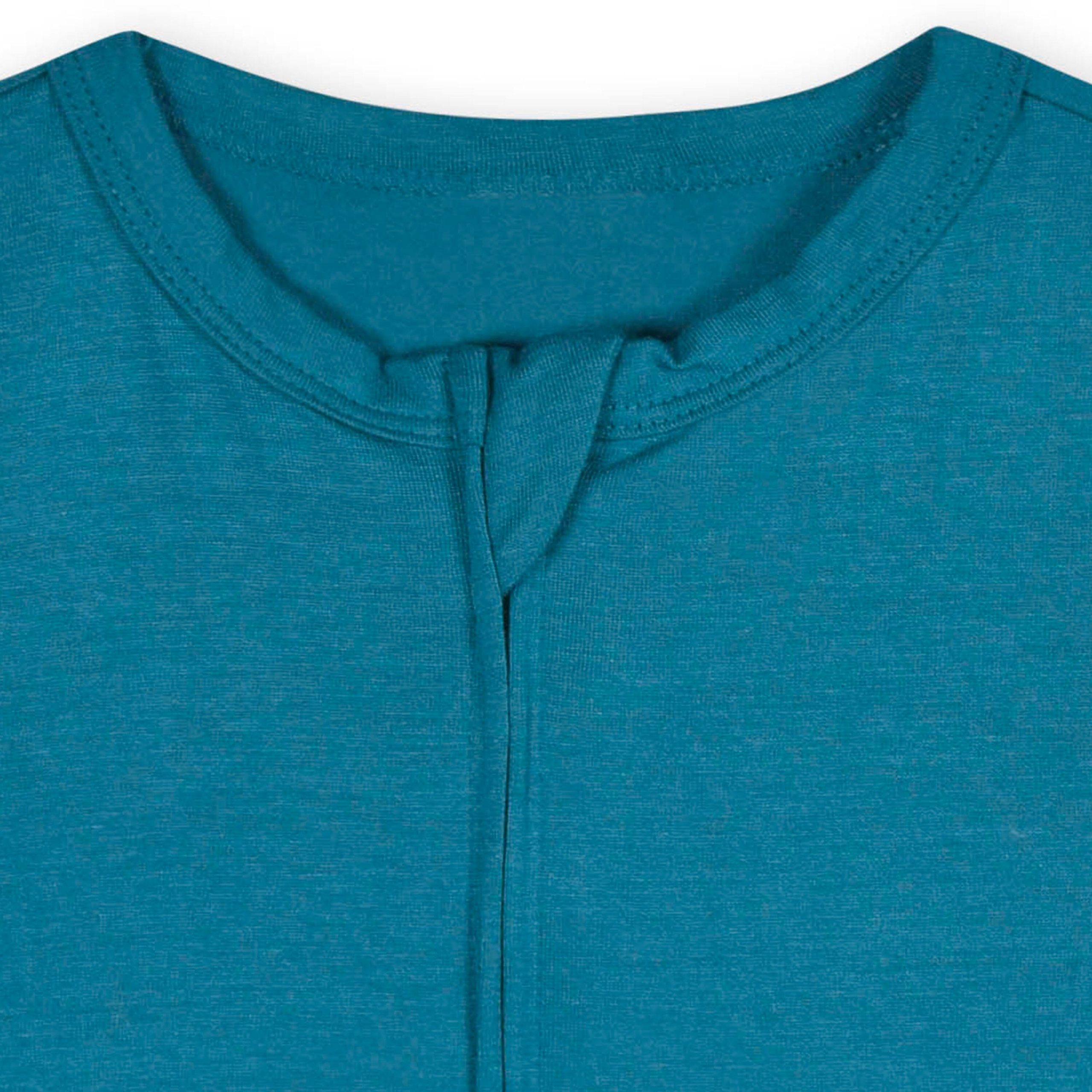 Baby Ocean Teal Buttery Soft Viscose Made from Eucalyptus Snug Fit Romper - Image 5