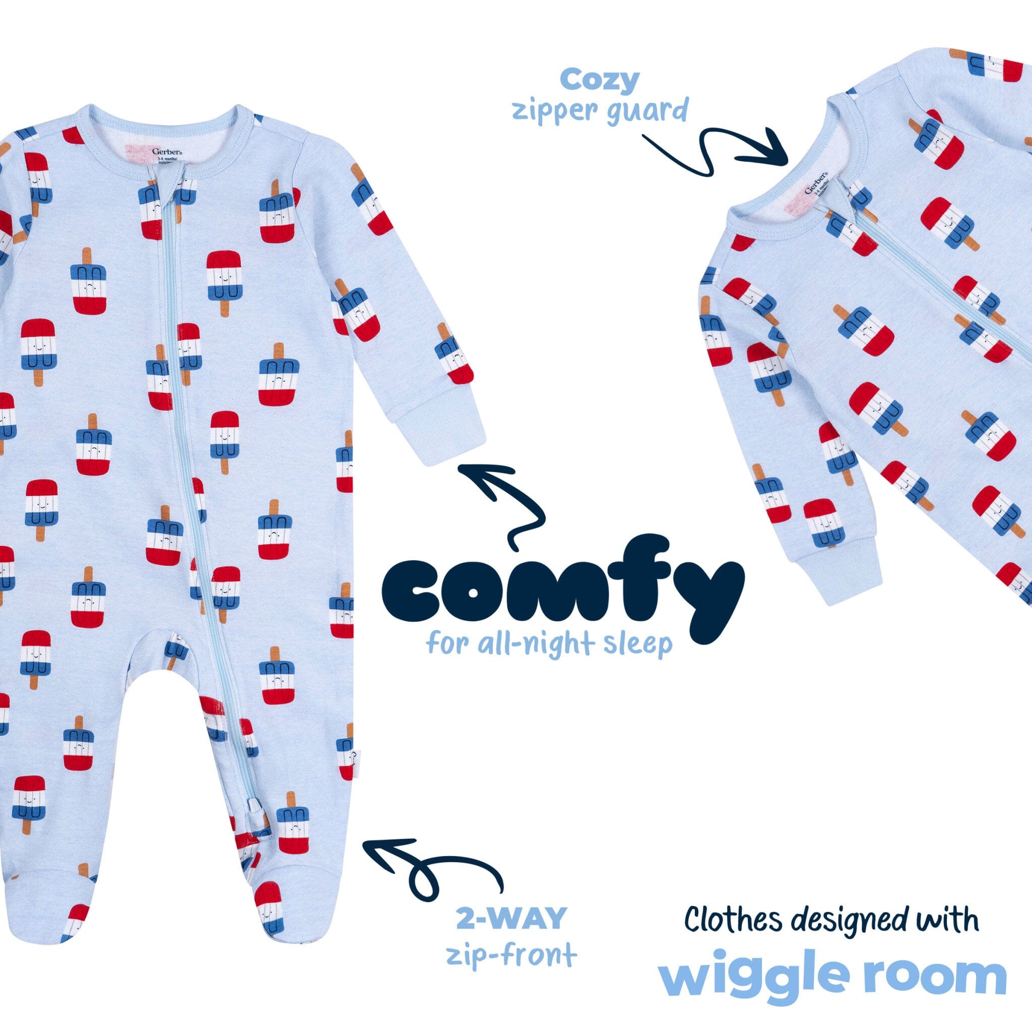 Baby Neutral Patriotic Popsicles Sleep 'N Play - Image 5