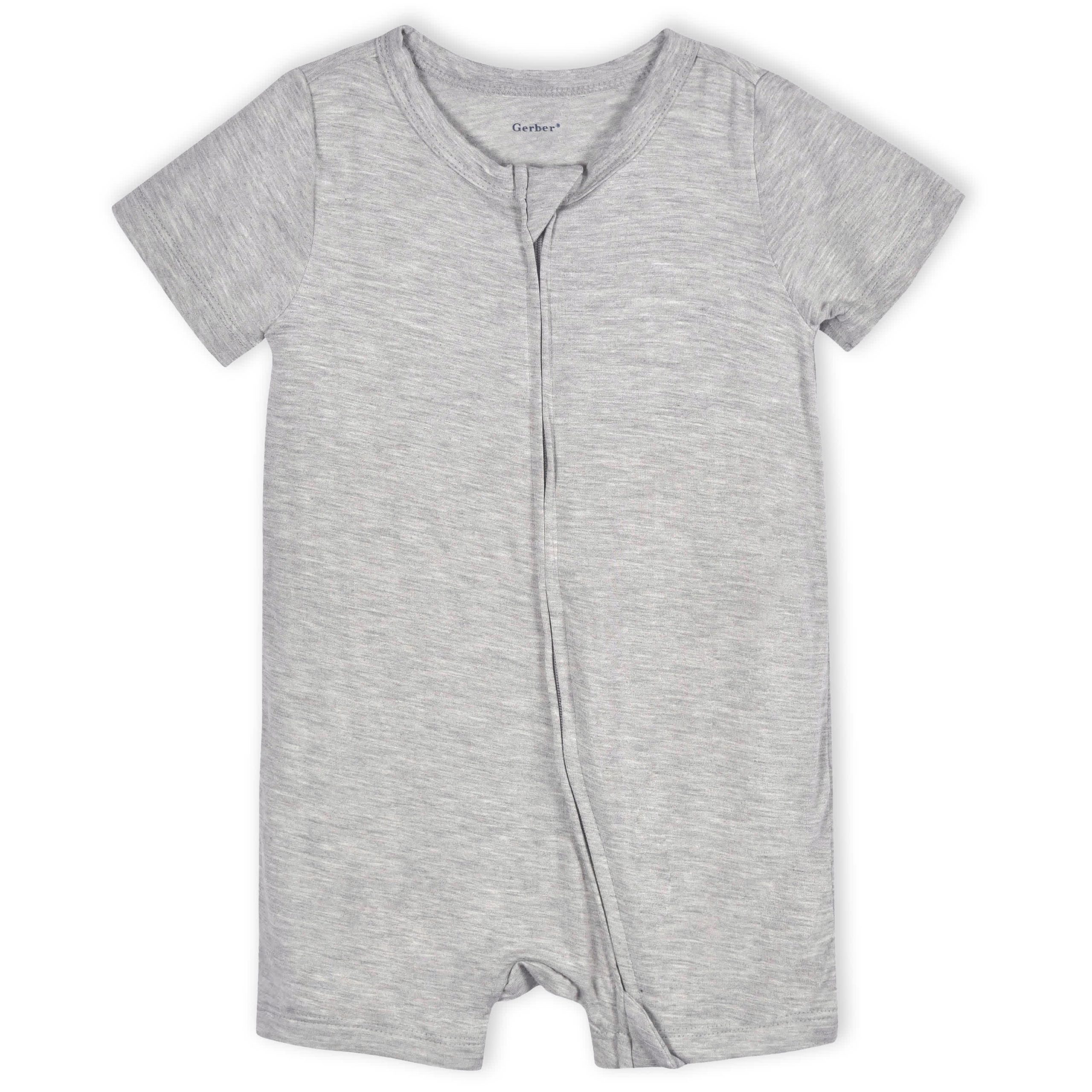 Baby Glacier Gray Buttery Soft Viscose Made from Eucalyptus Snug Fit Romper - Image 2