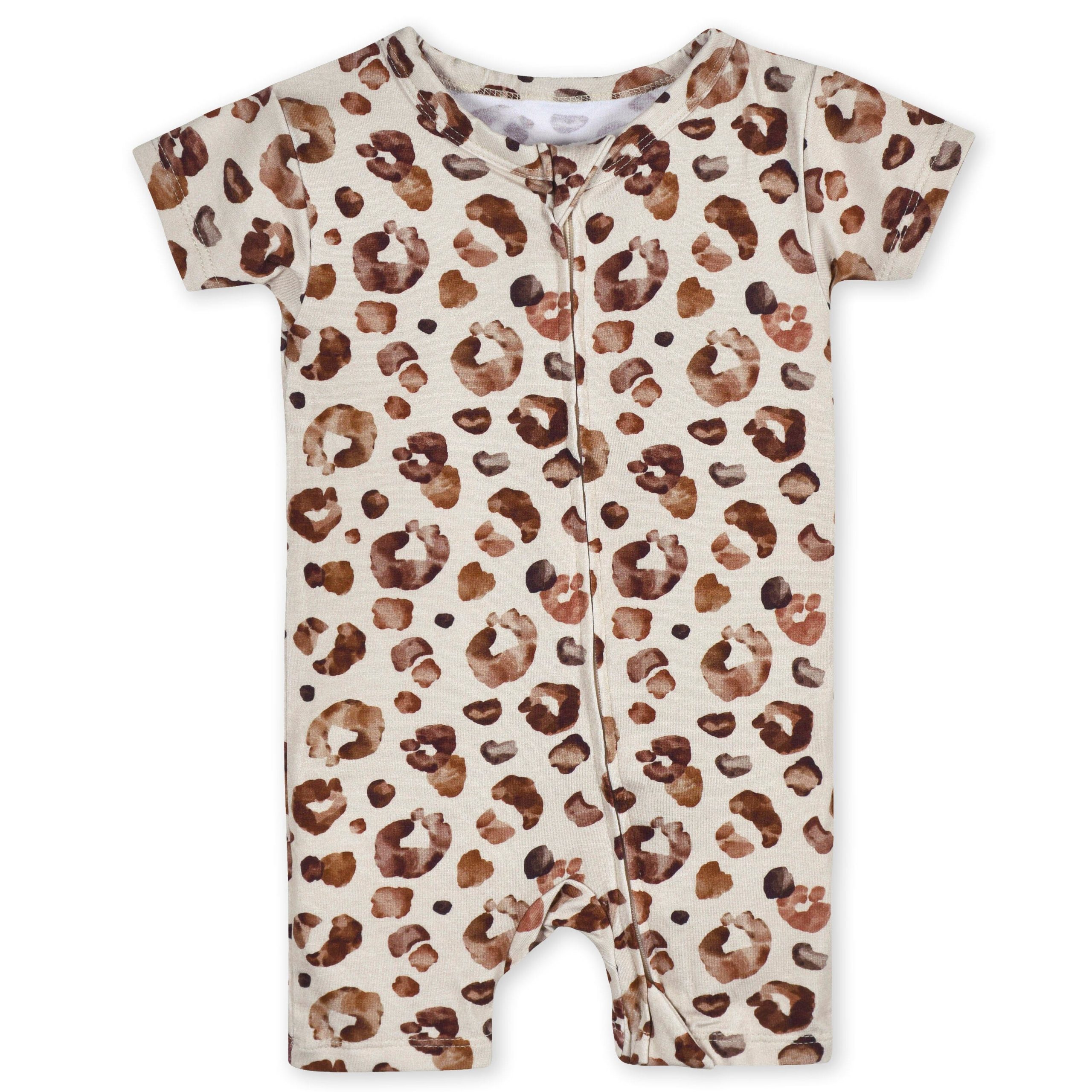 Baby Spotted Leopard Buttery Soft Viscose Made from Eucalyptus Snug Fit Romper, 6-9M - Image 2