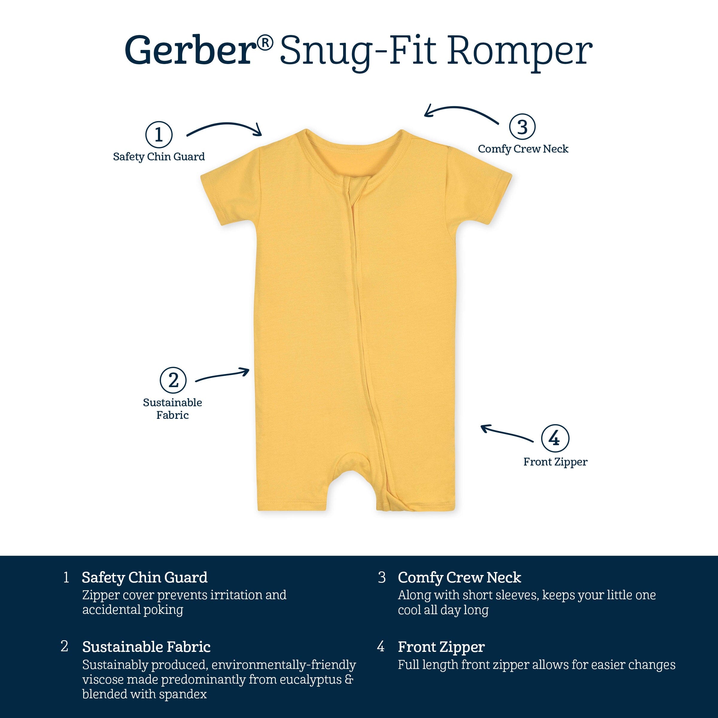 Baby Honey Buttery Soft Viscose Made from Eucalyptus Snug Fit Romper, 18M - Image 8