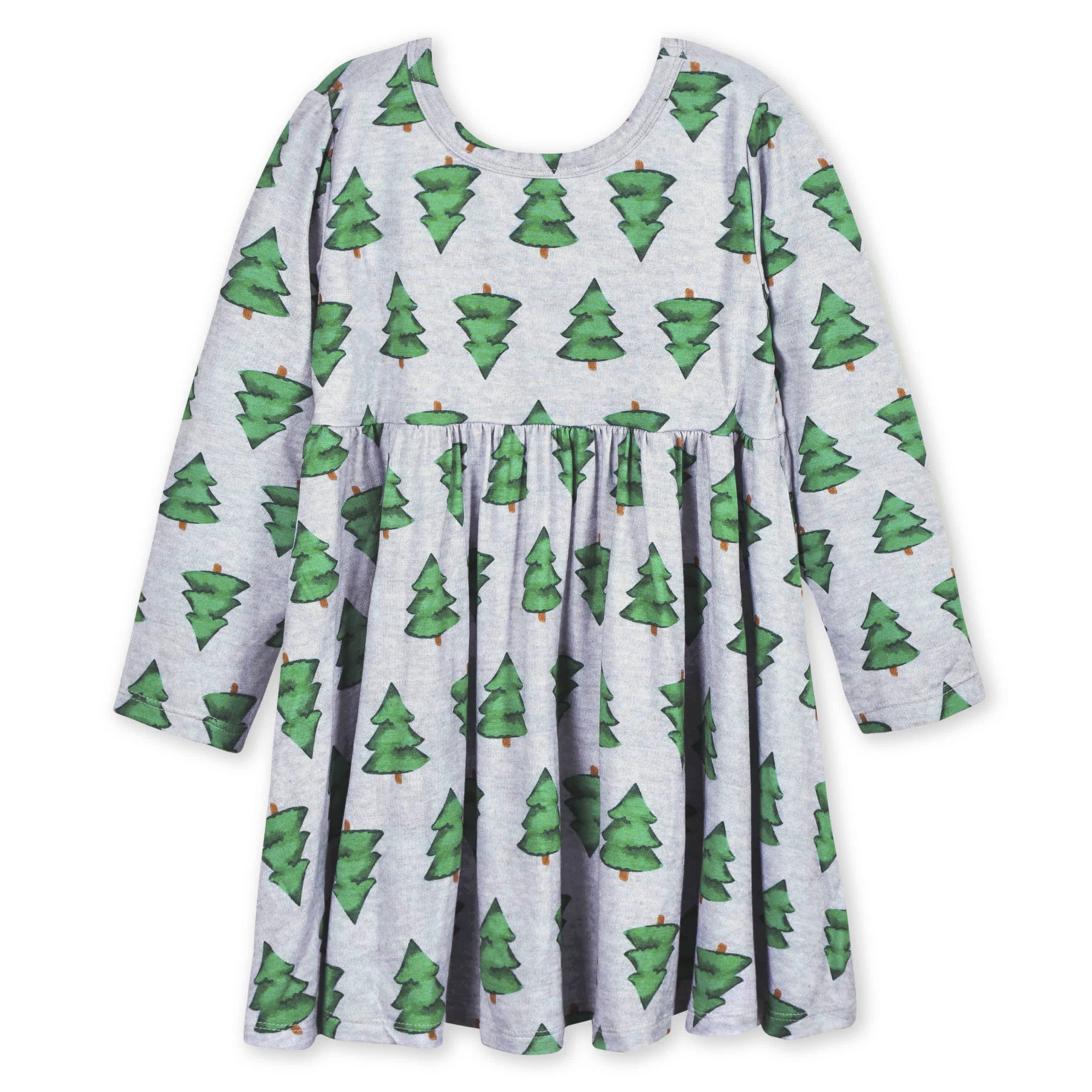 Toddler Girls Spruce Buttery Soft Viscose Made from Eucalyptus Holiday Twirl Dress - Image 2