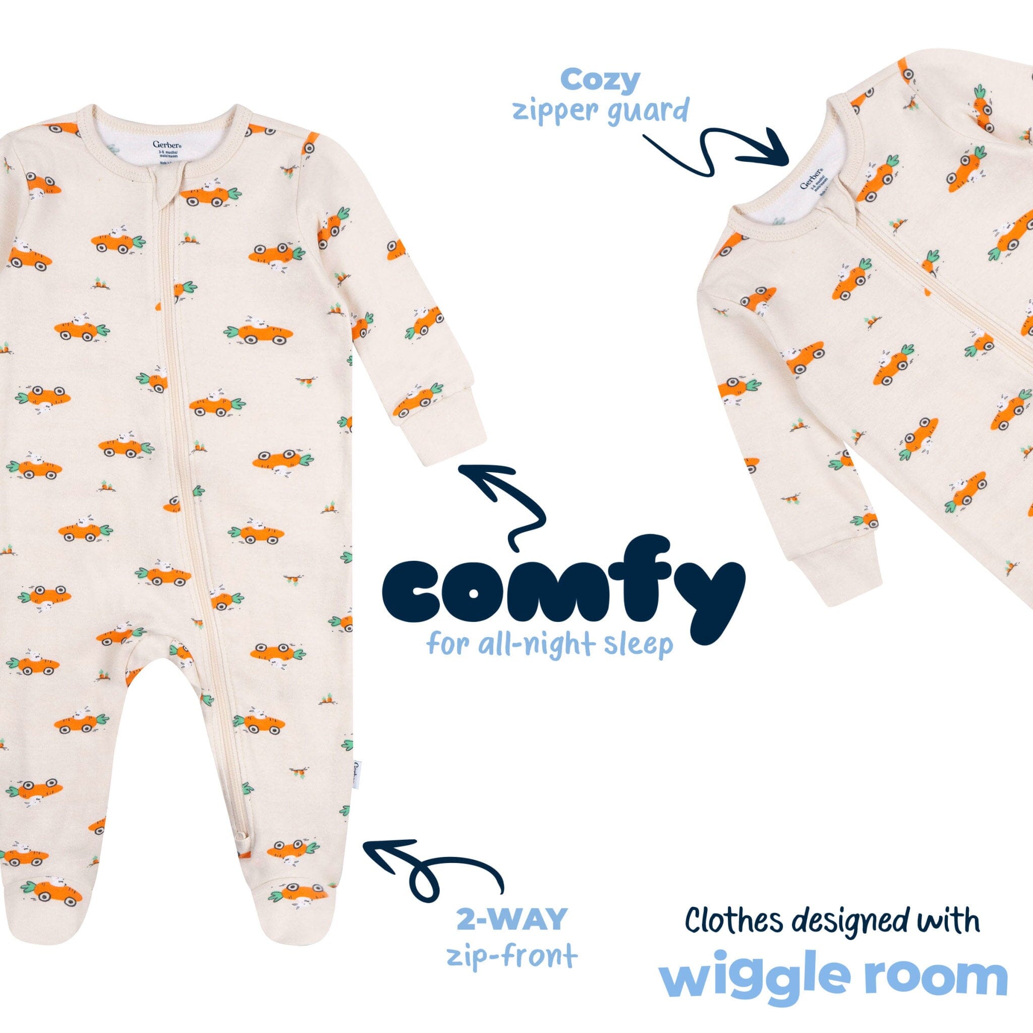 Baby Neutral Bunny Carrot Cars Sleep 'N Play - Image 5
