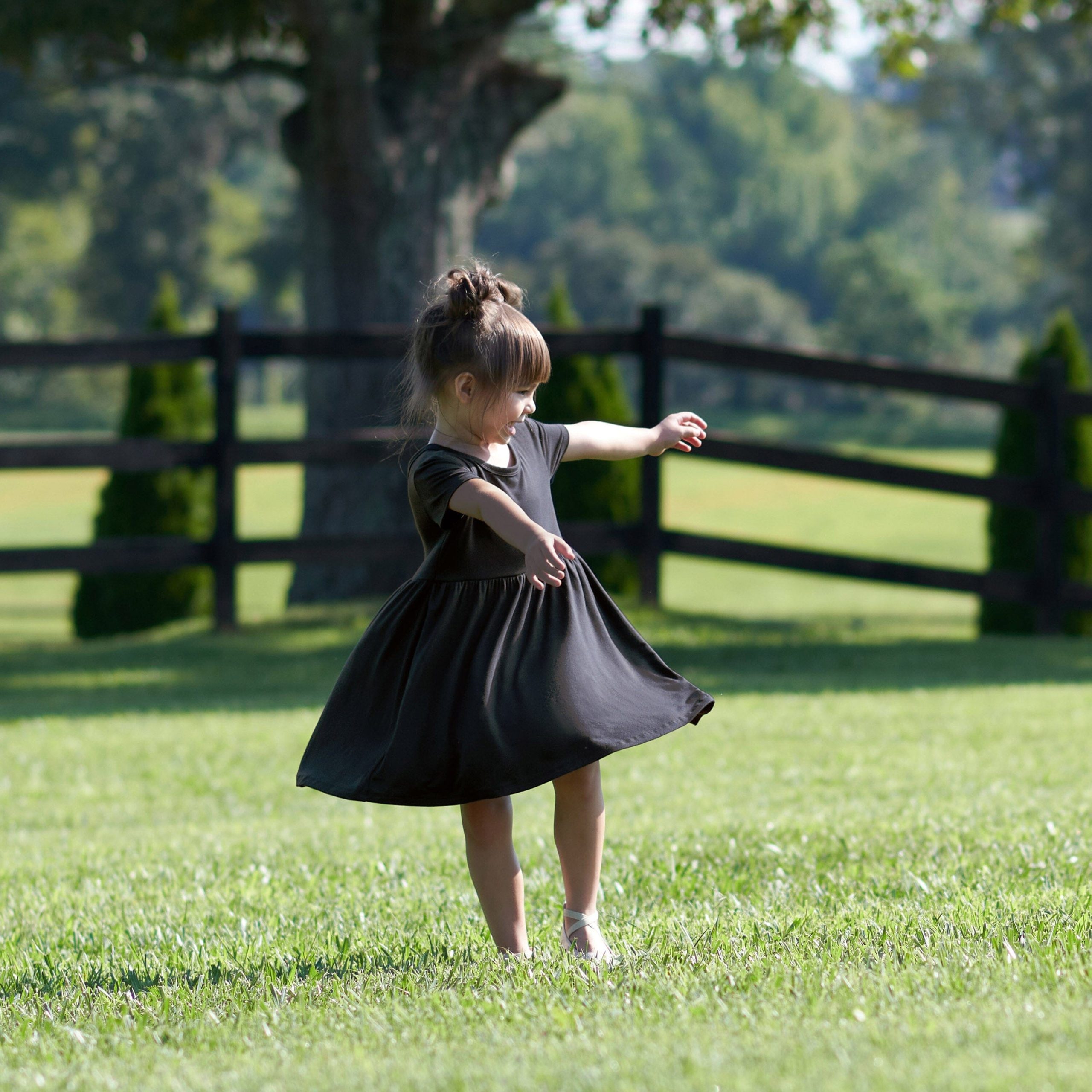 Infant & Toddler Girls Shadow Buttery Soft Viscose Made from Eucalyptus Twirl Dress - Image 4