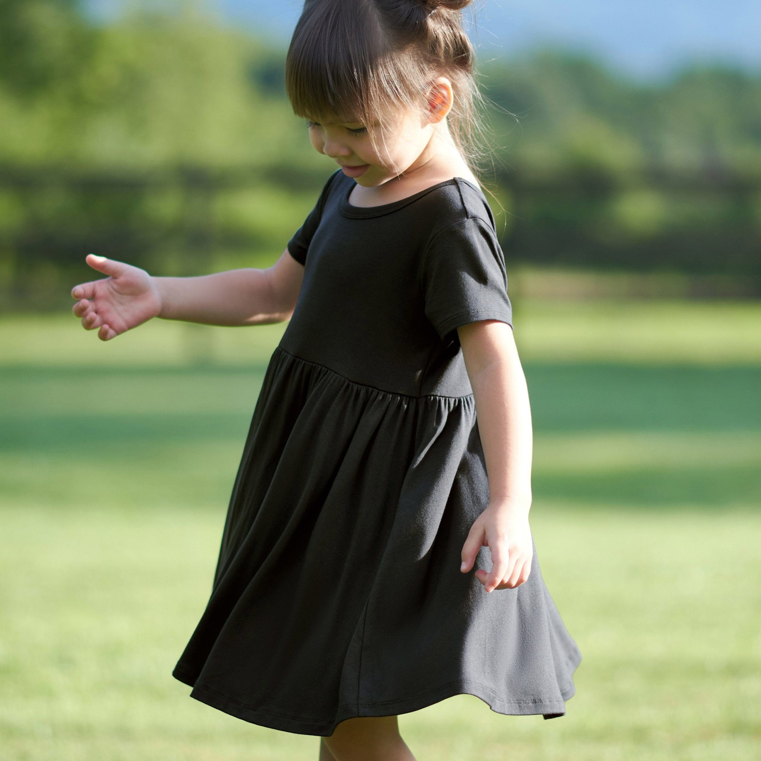 Infant & Toddler Girls Shadow Buttery Soft Viscose Made from Eucalyptus Twirl Dress - Image 5