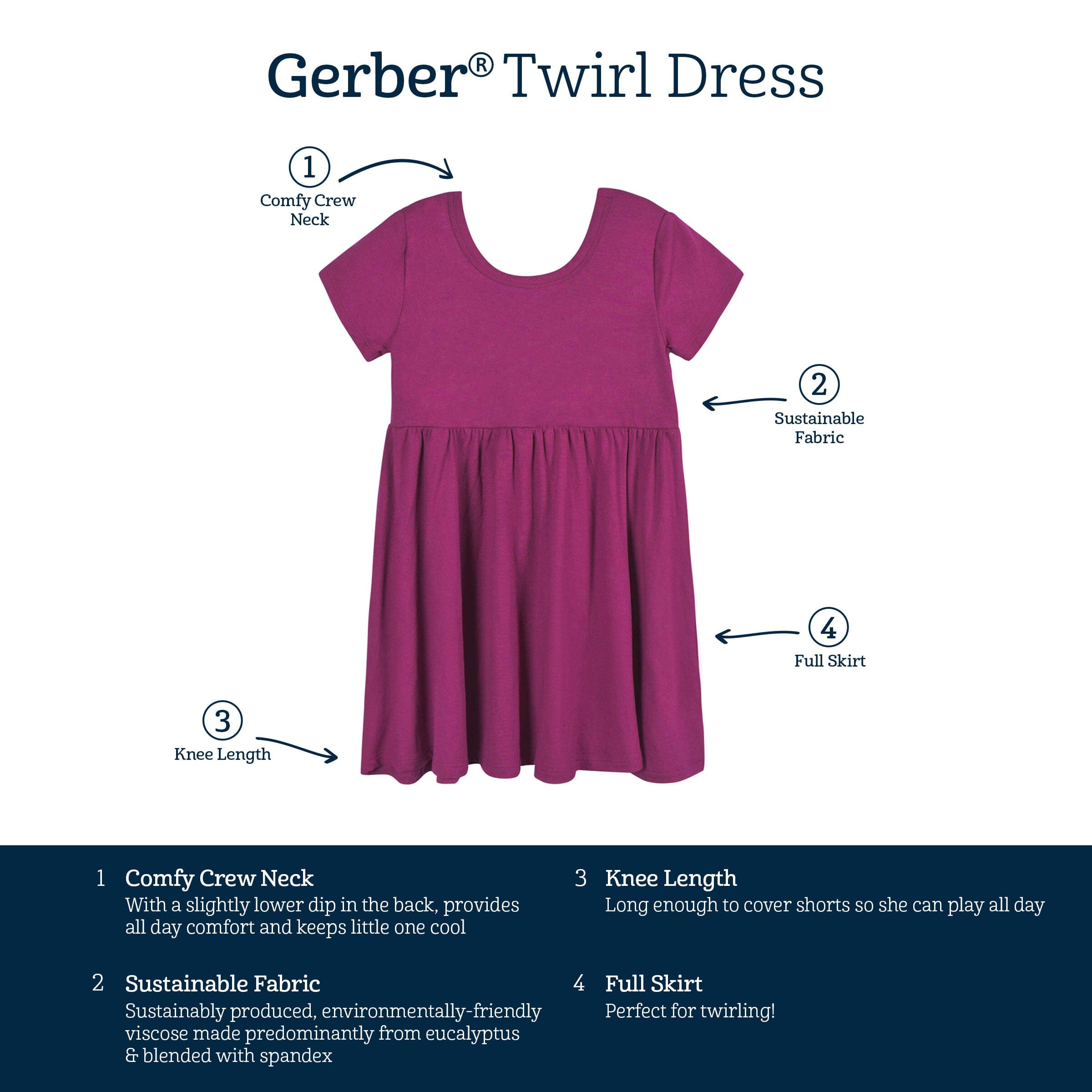Infant & Toddler Girls Raspberry Buttery Soft Viscose Made from Eucalyptus Twirl Dress - Image 5
