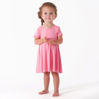 Infant & Toddler Girls Pink Lemonade Buttery Soft Viscose Made from Eucalyptus Twirl Dress