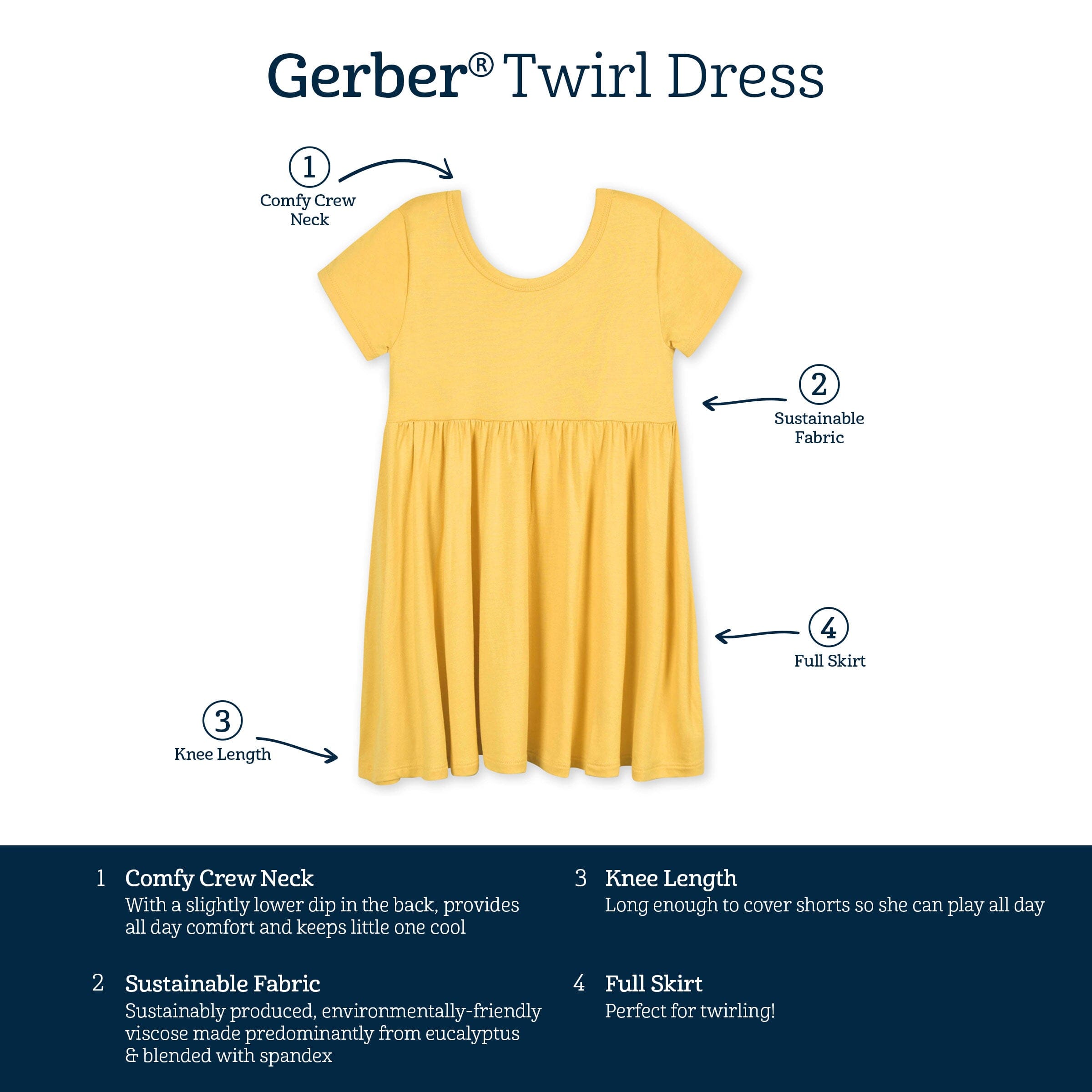 Infant & Toddler Girls Honey Buttery Soft Viscose Made from Eucalyptus Twirl Dress - Image 7